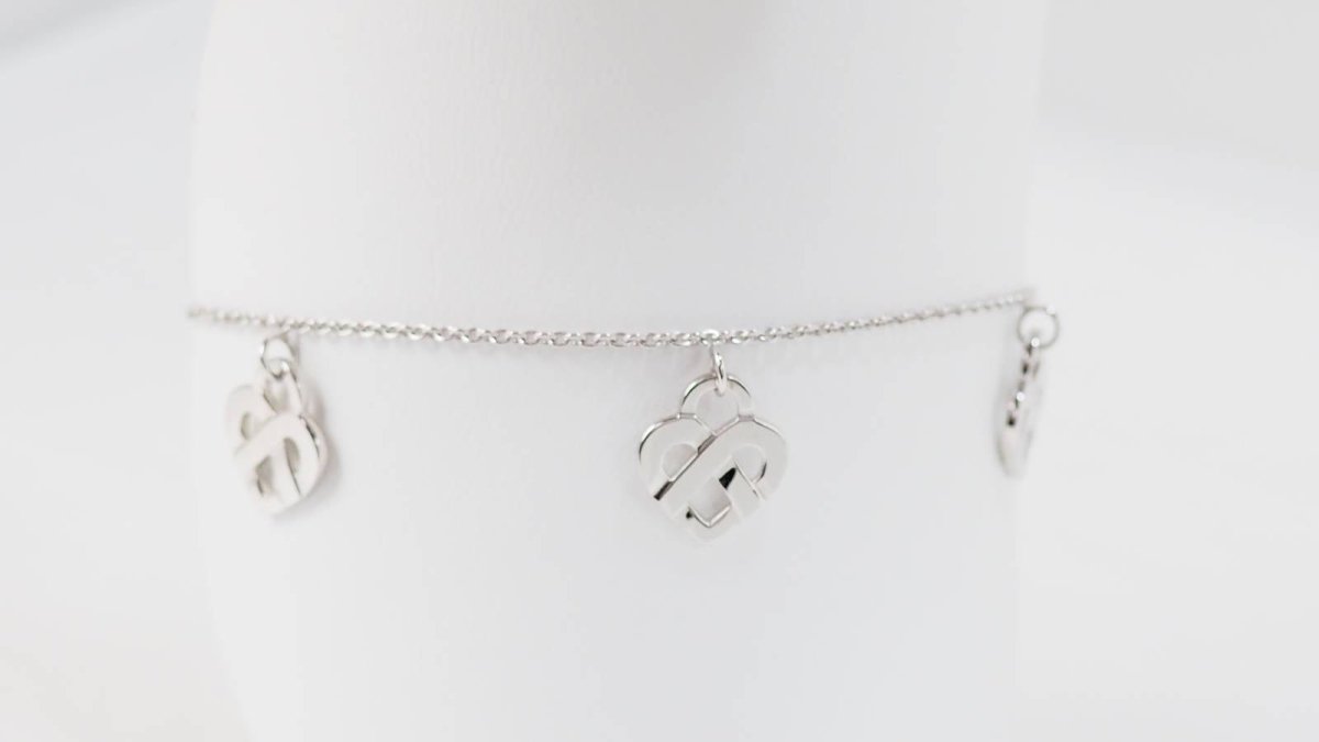 Poiray Bracelet Coeur entrelacé or blanc - Maison Eloe