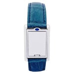 Cartier "Tank basculante" watch, steel and leather.