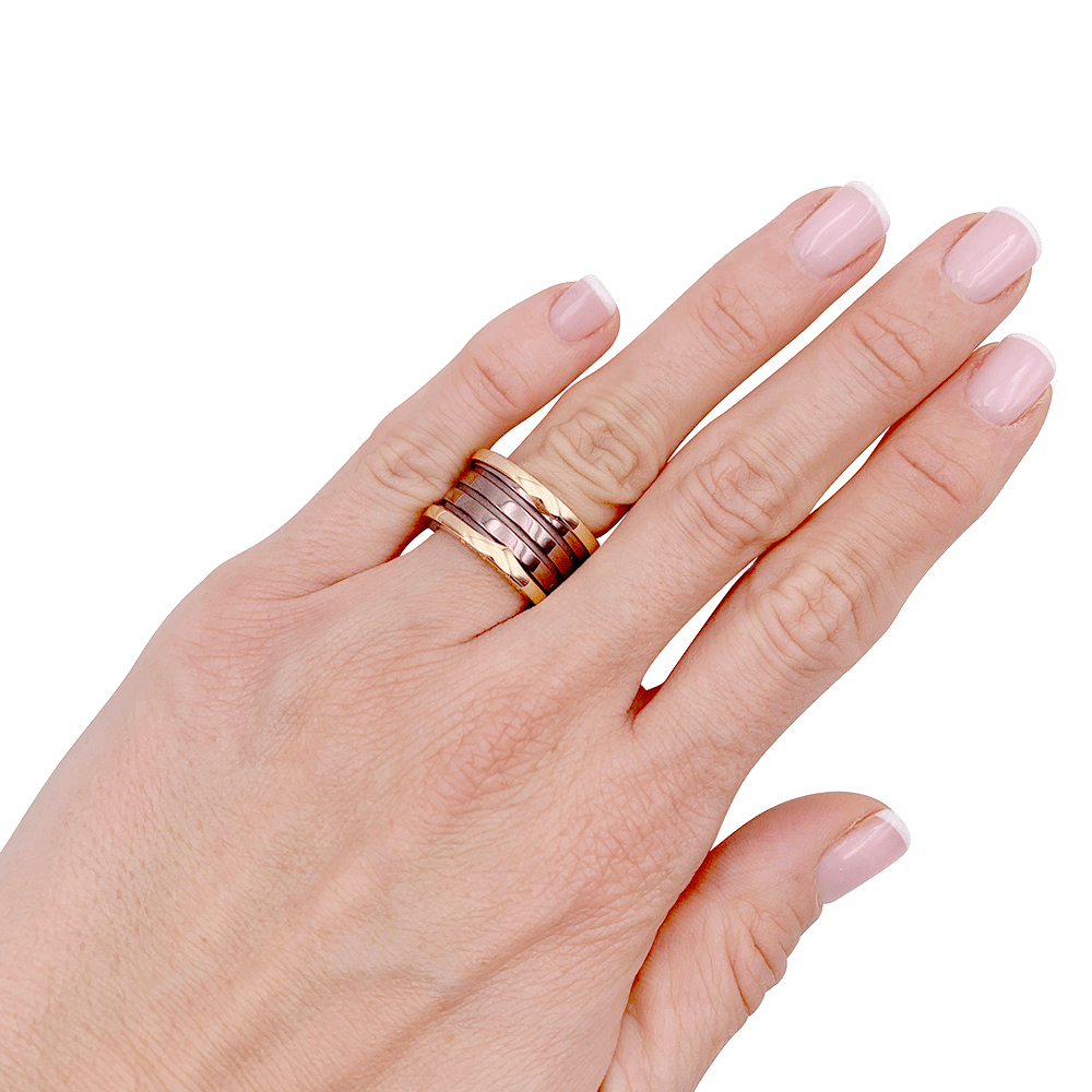 Bague Bulgari, "B.Zero1", or rose, cermet. - Maison Eloe