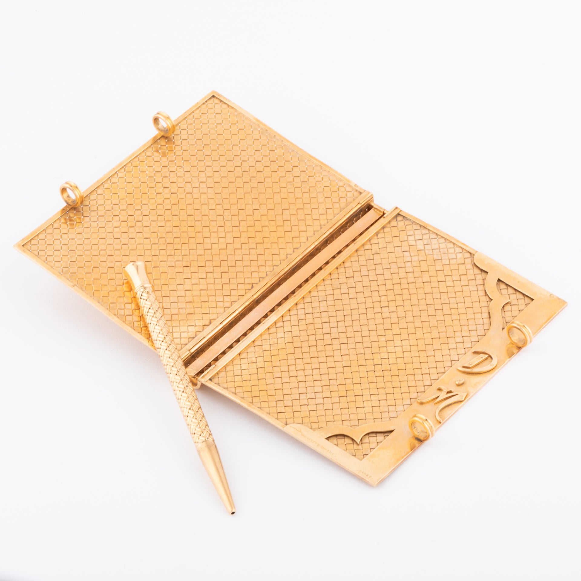 Notebook with yellow gold mechanical pencil signed Van Cleef & Arpels
