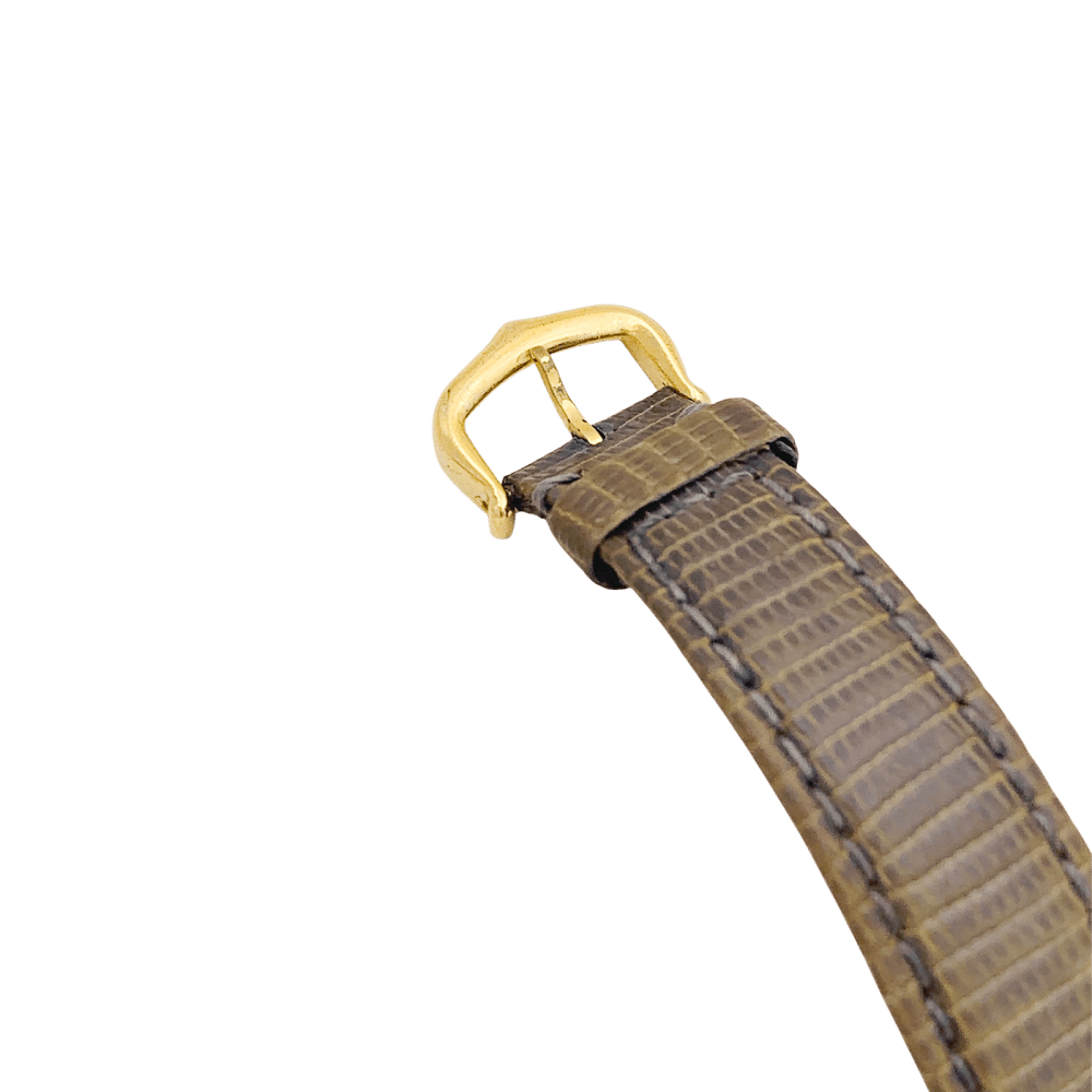 Montre Cartier, "Tank Must" argent plaqué or, cuir.