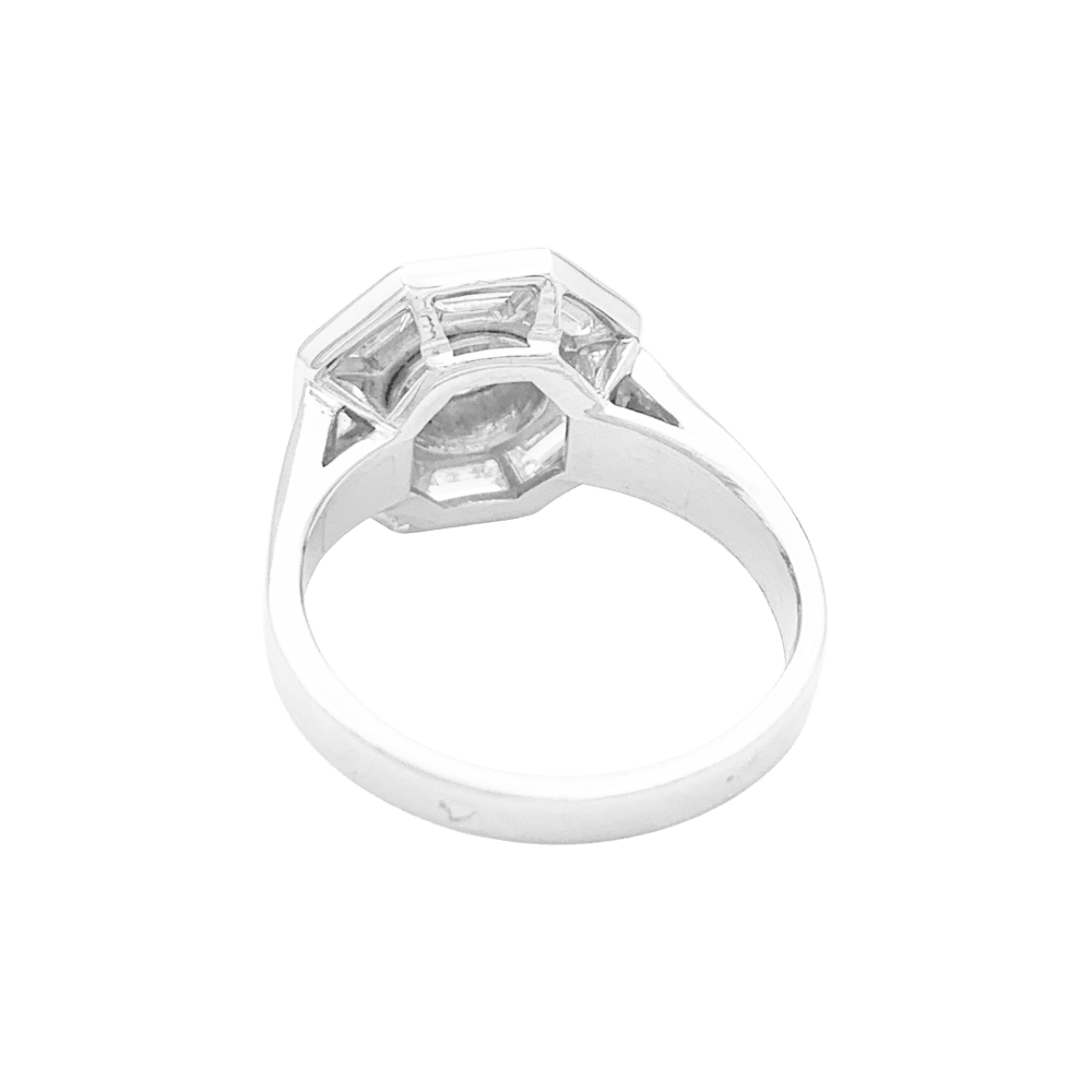 Bague MELLERIO, platine et diamants.