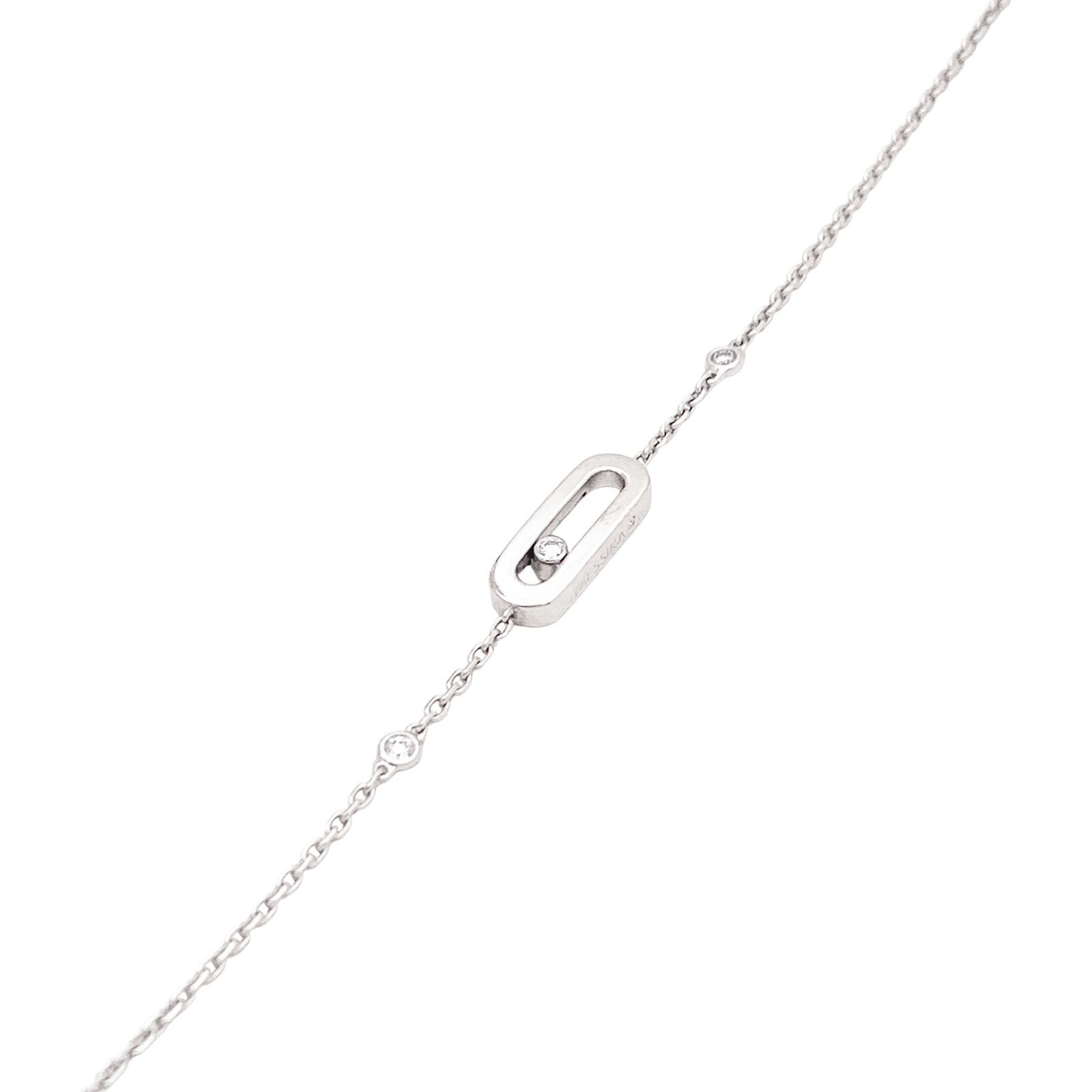 Bracelet Messika, "Move Uno", or blanc et diamants.