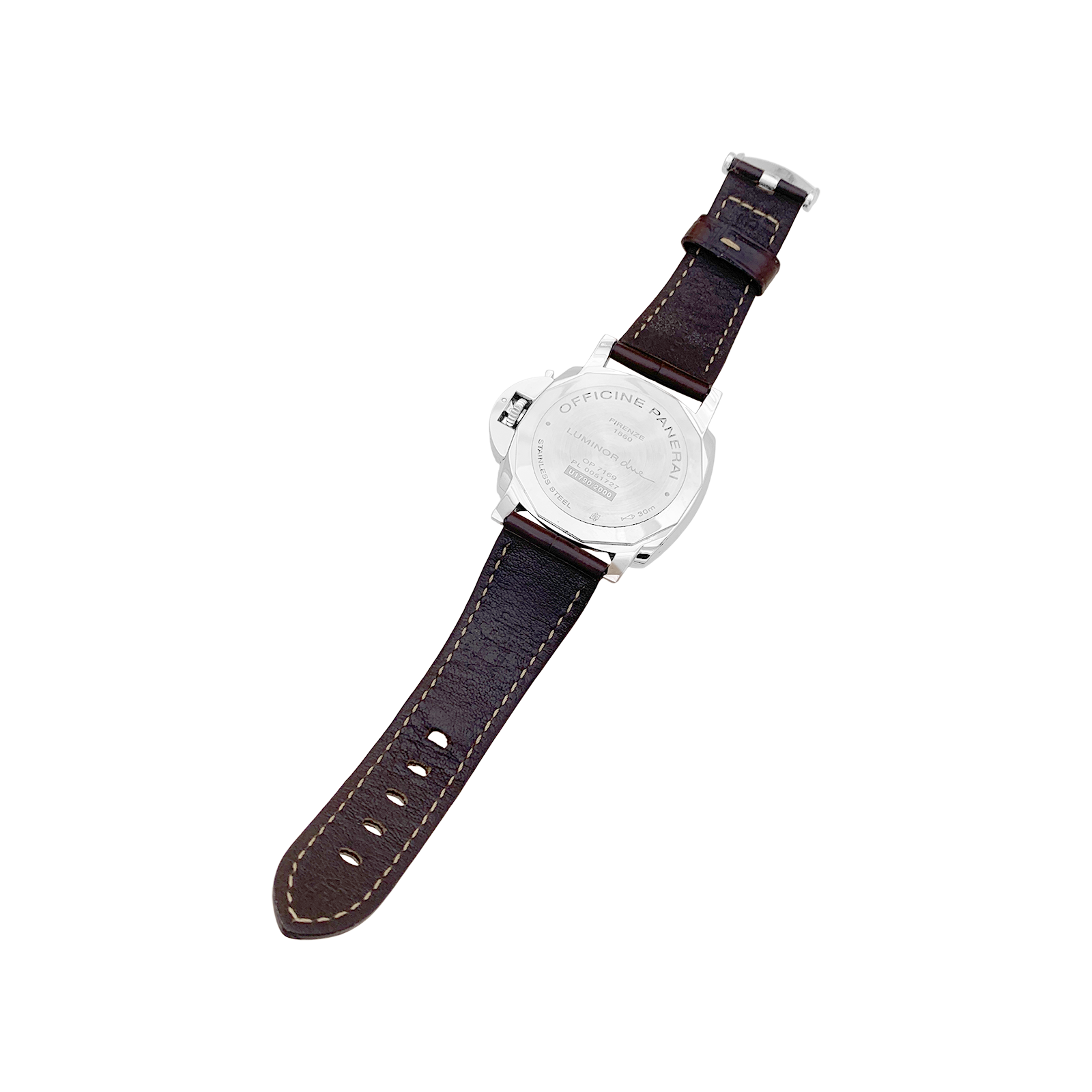 Montre "Panerai Luminor Due", acier, cuir.