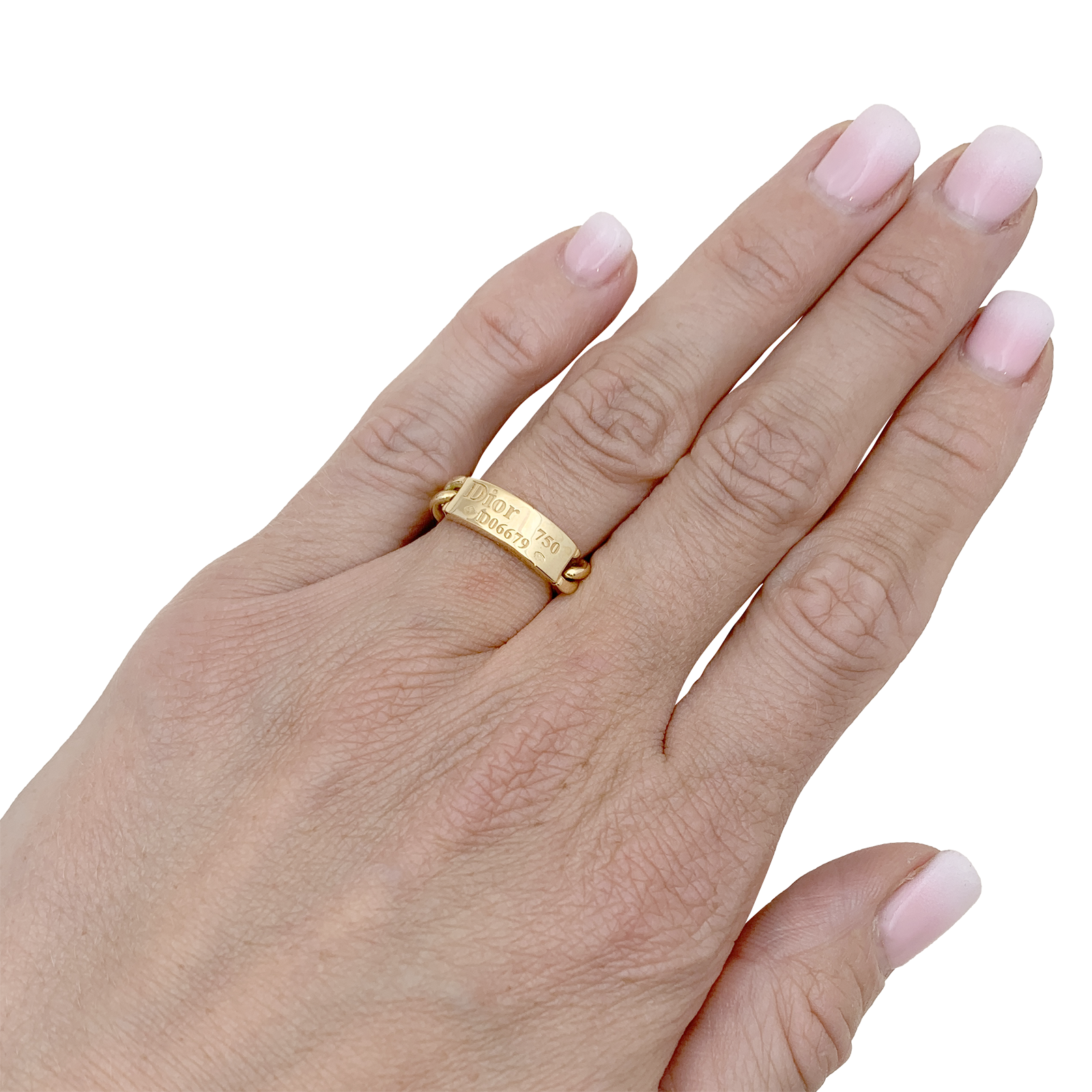 Bague DIOR, "Gourmette" en or jaune.