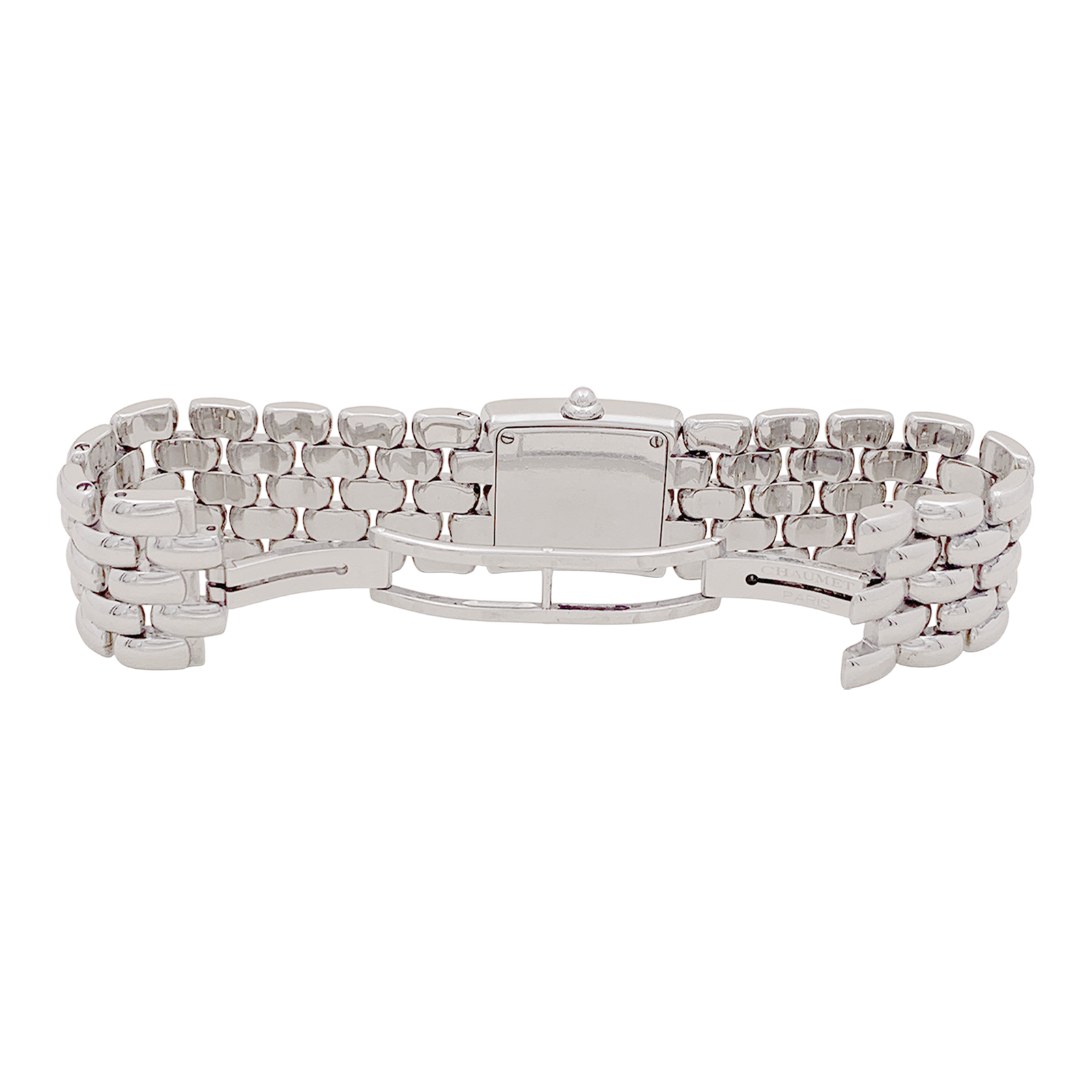 Montre Chaumet modèle "Khésis" en acier, nacre.