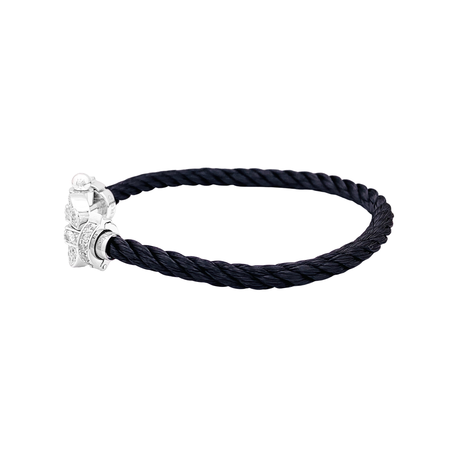 Bracelet Fred, "Force 10" or blanc, diamants.