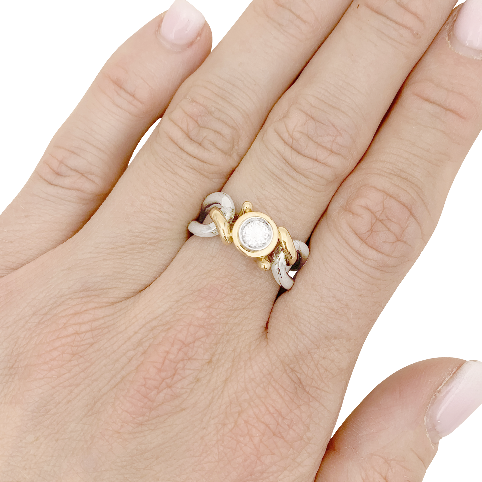 Bague FRED, deux tons d'or et diamant.