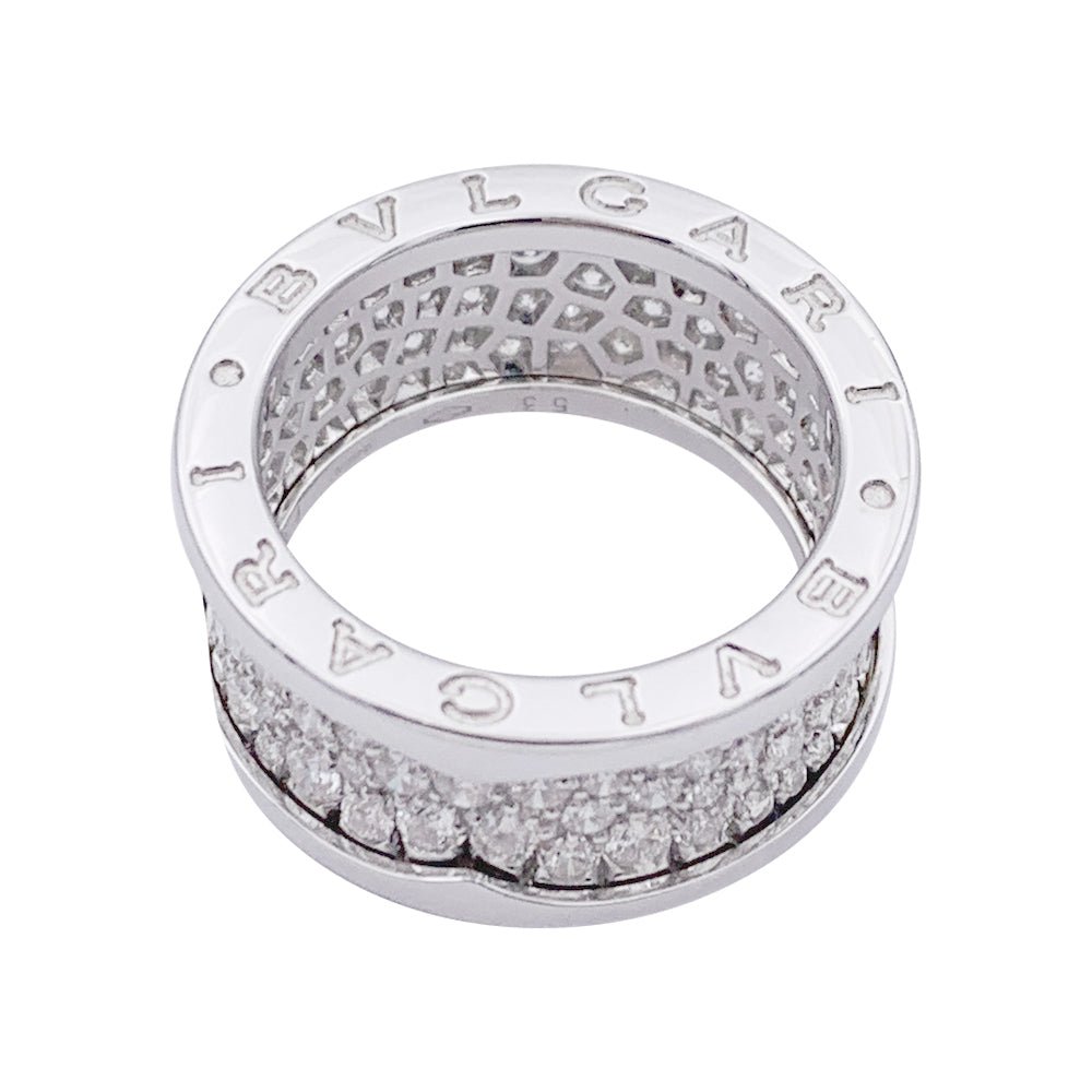 Bague Bulgari, "B.Zero1", or blanc et pavé diamants. - Maison Eloe
