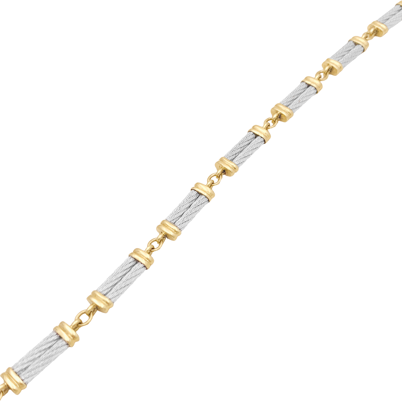 Bracelet Fred, "Force 10", en or jaune, acier.