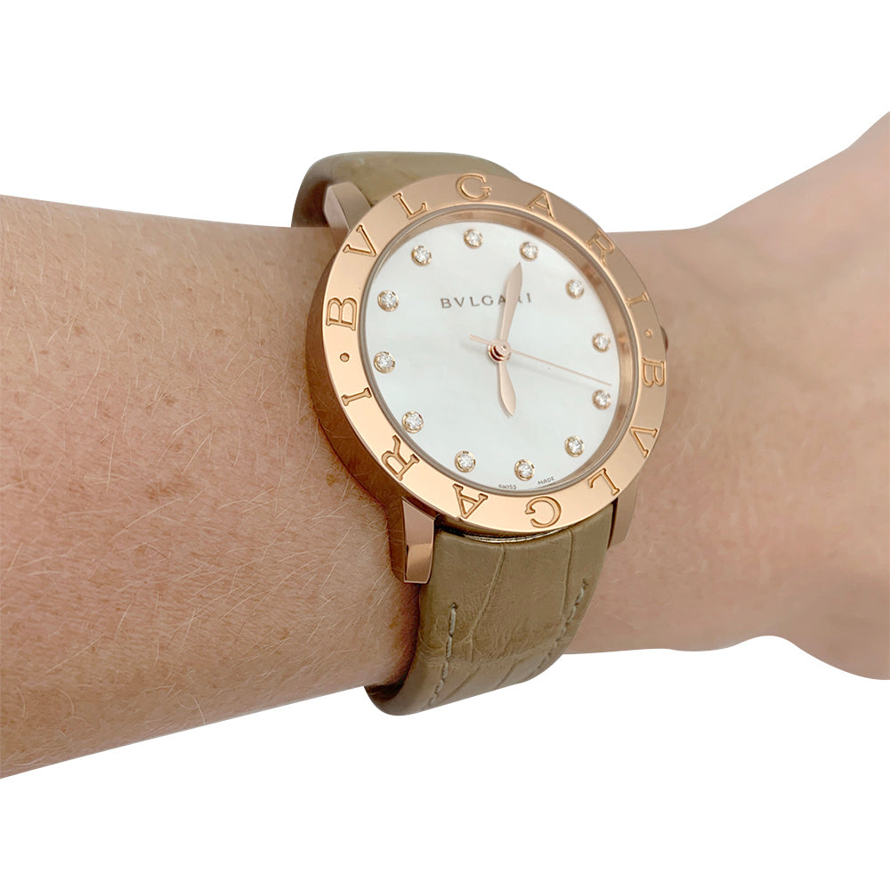 Montre Bulgari, modele "BB33"en or rose