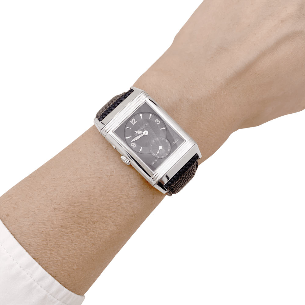 Montre Homme Jaeger Lecoultre, "Duoface Night & Day", acier.