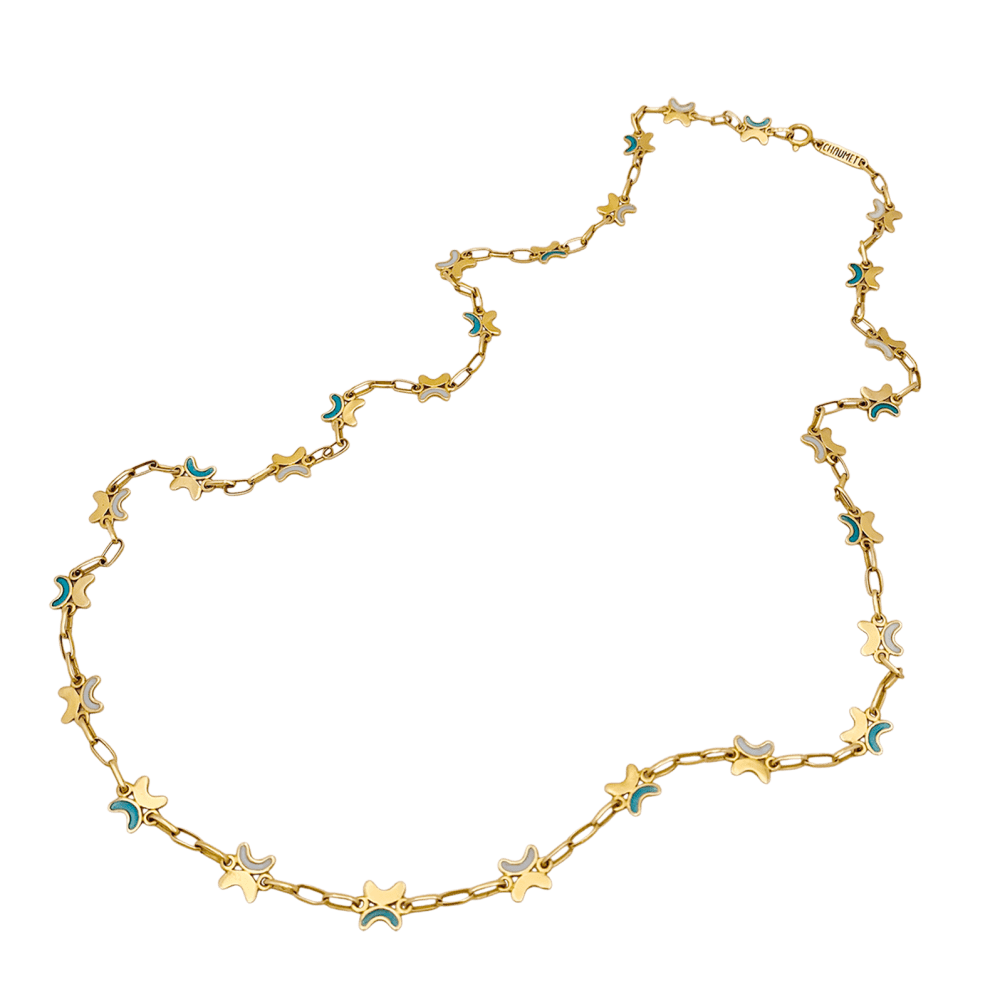 Collier CHAUMET en or jaune et émail « plique-à-jour ».
