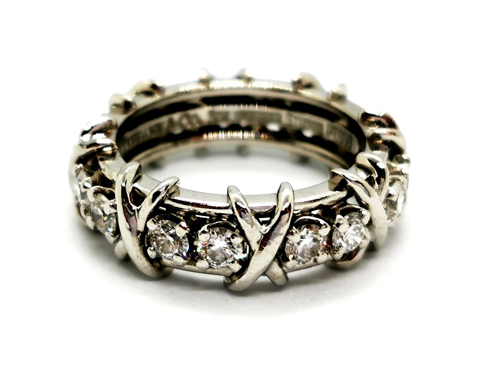Tiffany &amp; Co Sixteen Stone Platinum Diamond Wedding Ring
