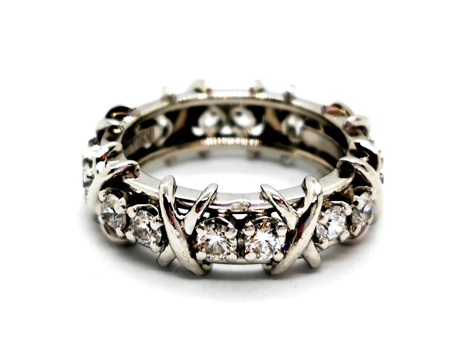 Tiffany &amp; Co Sixteen Stone Platinum Diamond Wedding Ring