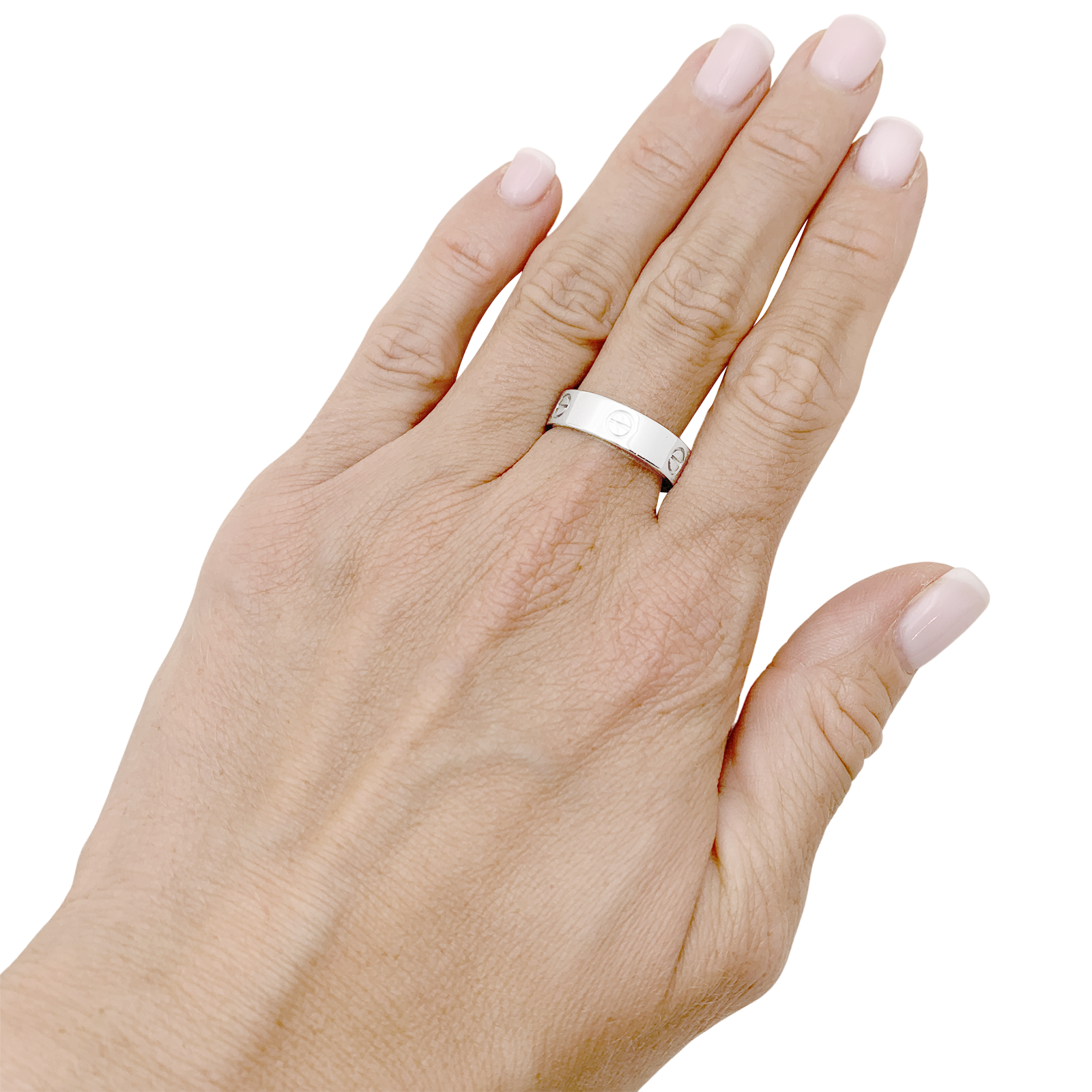 Bague Cartier "Love" or blanc.