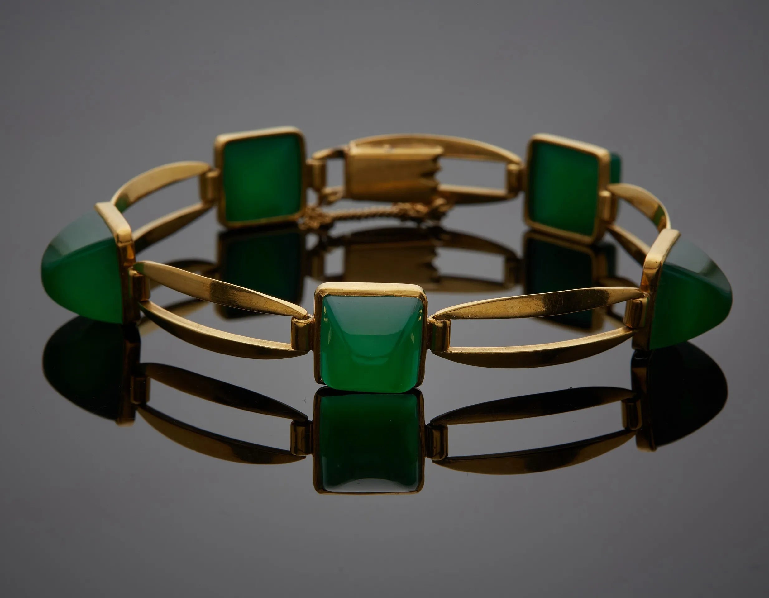 GHISO Bracelet en or et chrysoprases. - Maison Eloe