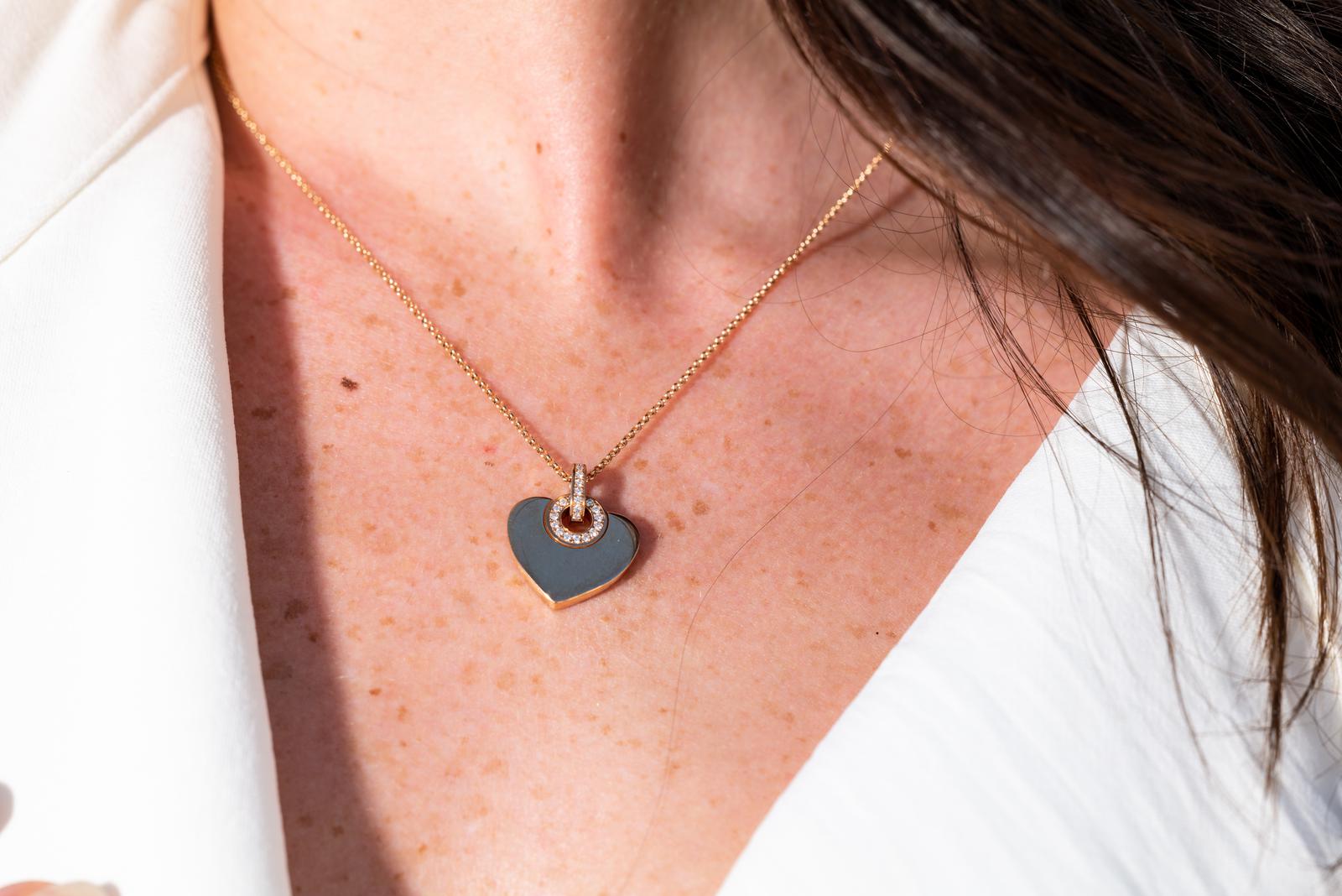 Bulgari Cuore Heart Necklace Rose gold Diamond