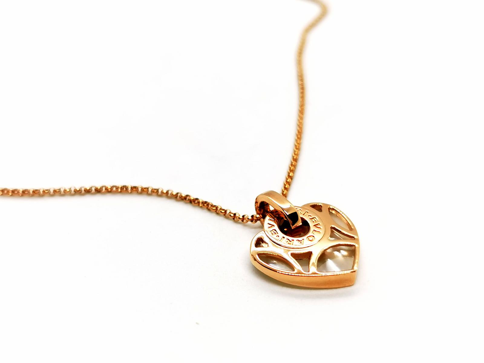 Bulgari Cuore Heart Necklace Rose gold Mother-of-pearl