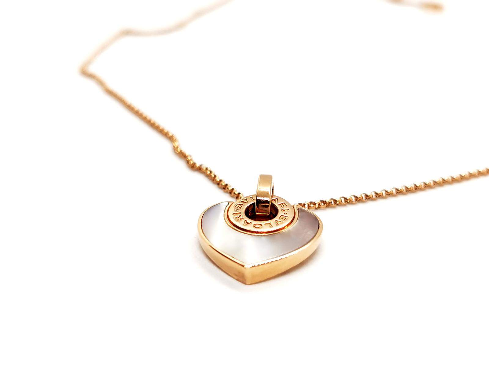 Bulgari Cuore Heart Necklace Rose gold Mother-of-pearl