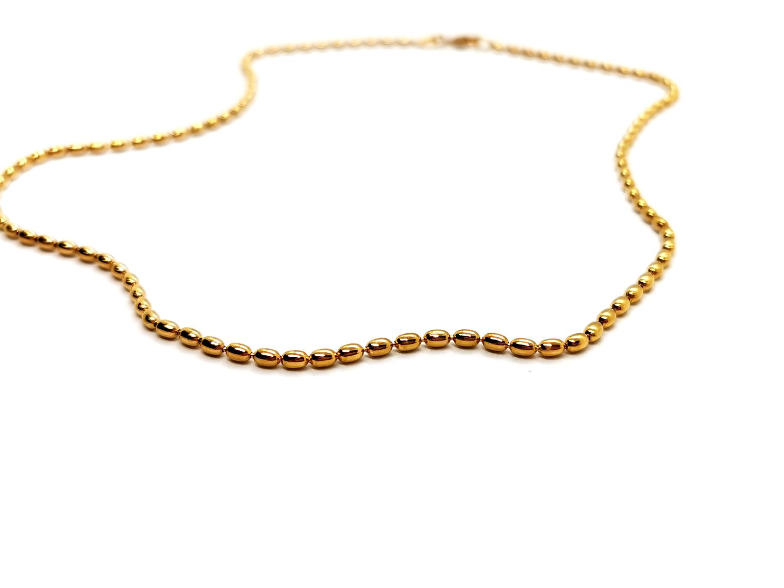 Fred Olive Mesh Necklace Yellow Gold