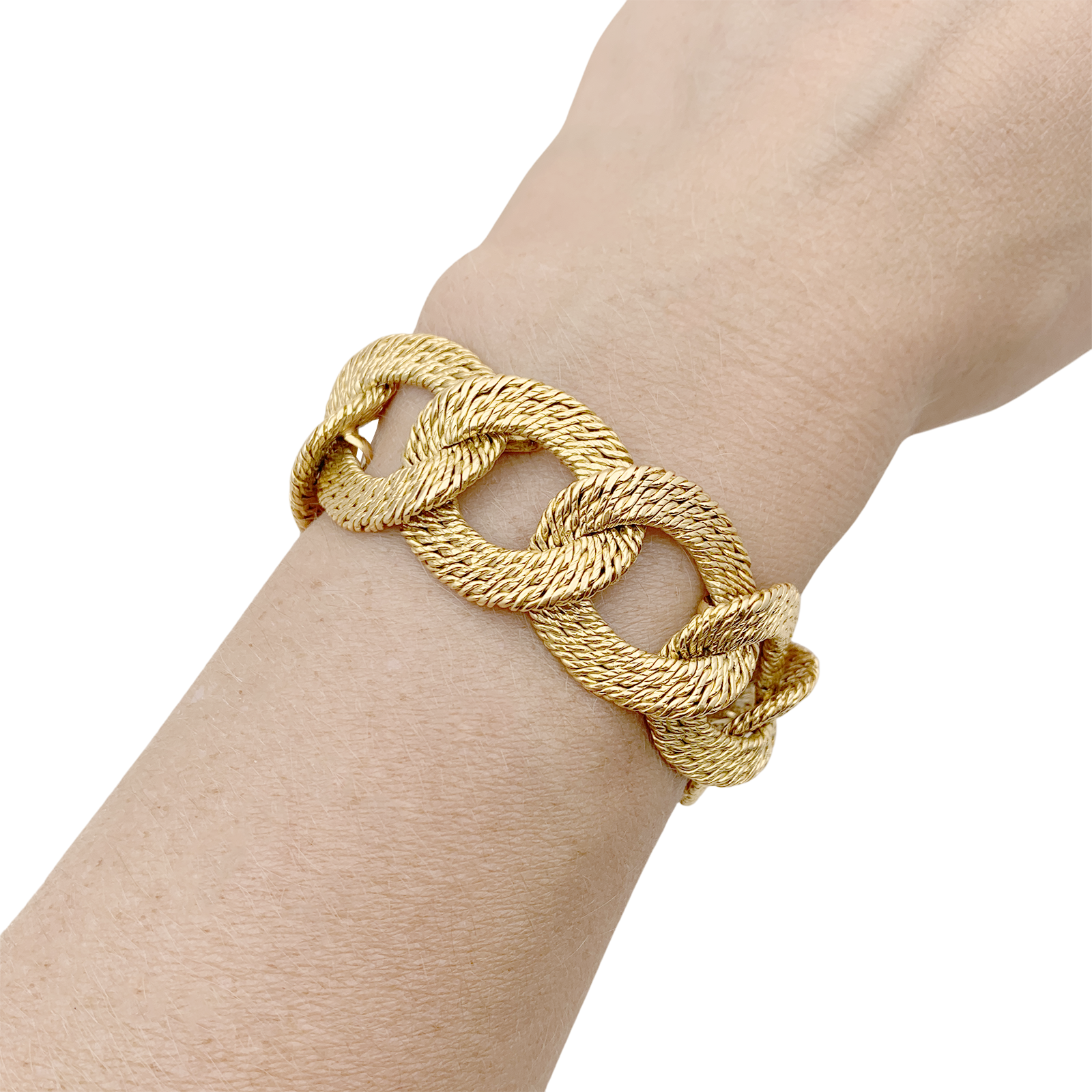 Bracelet Georges Lenfant, maillons "paillettes".