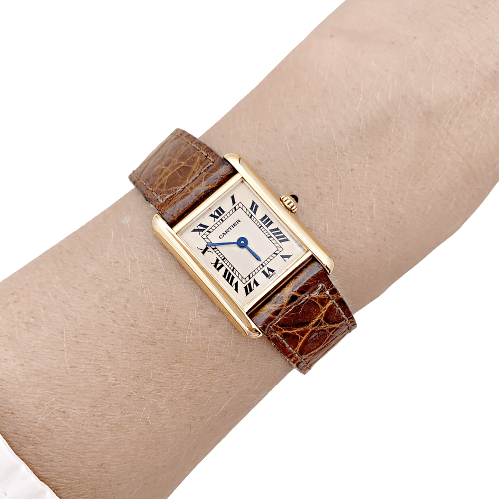 Montre Cartier "Tank Louis Cartier" en or jaune.