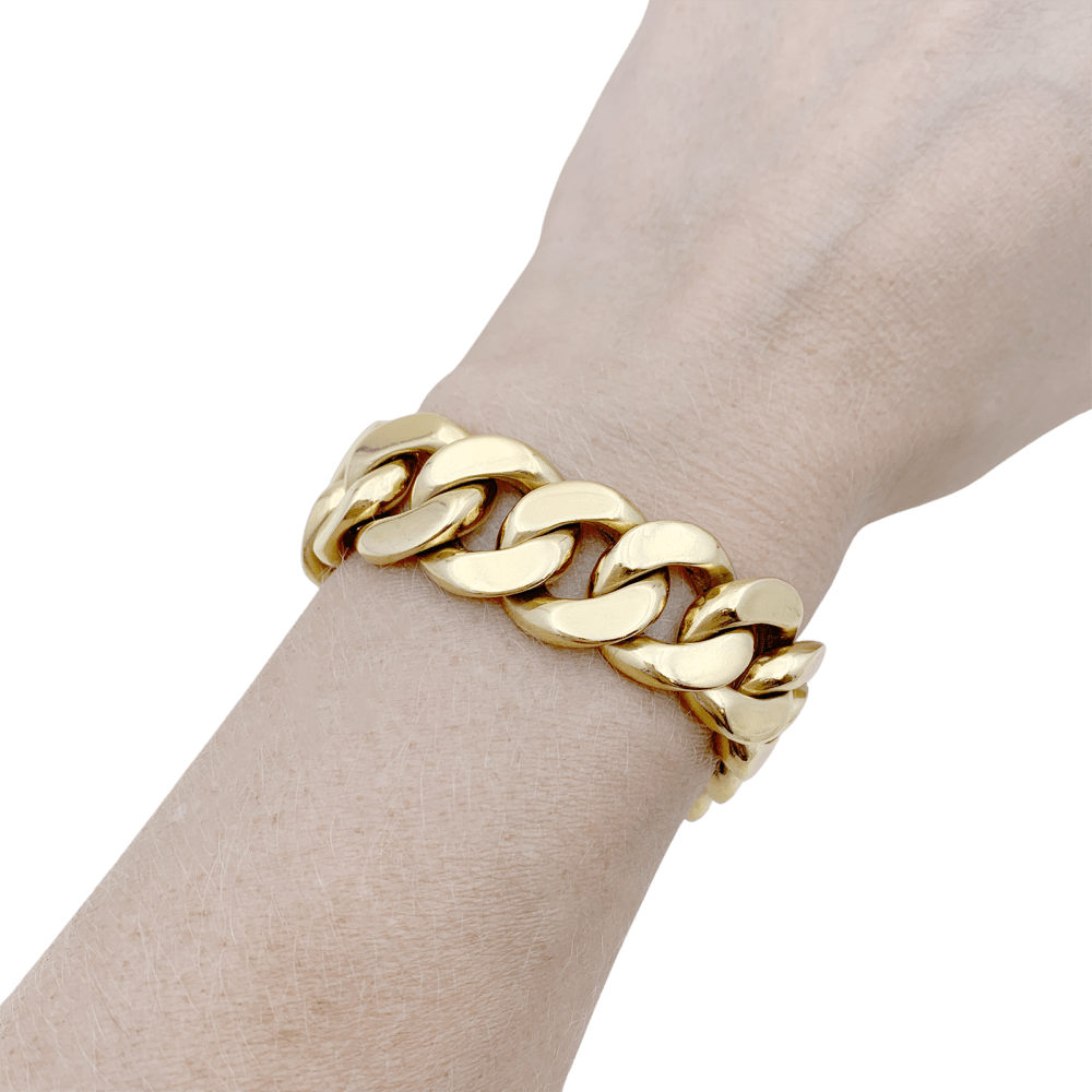 Bracelet vintage gourmette en or rose.