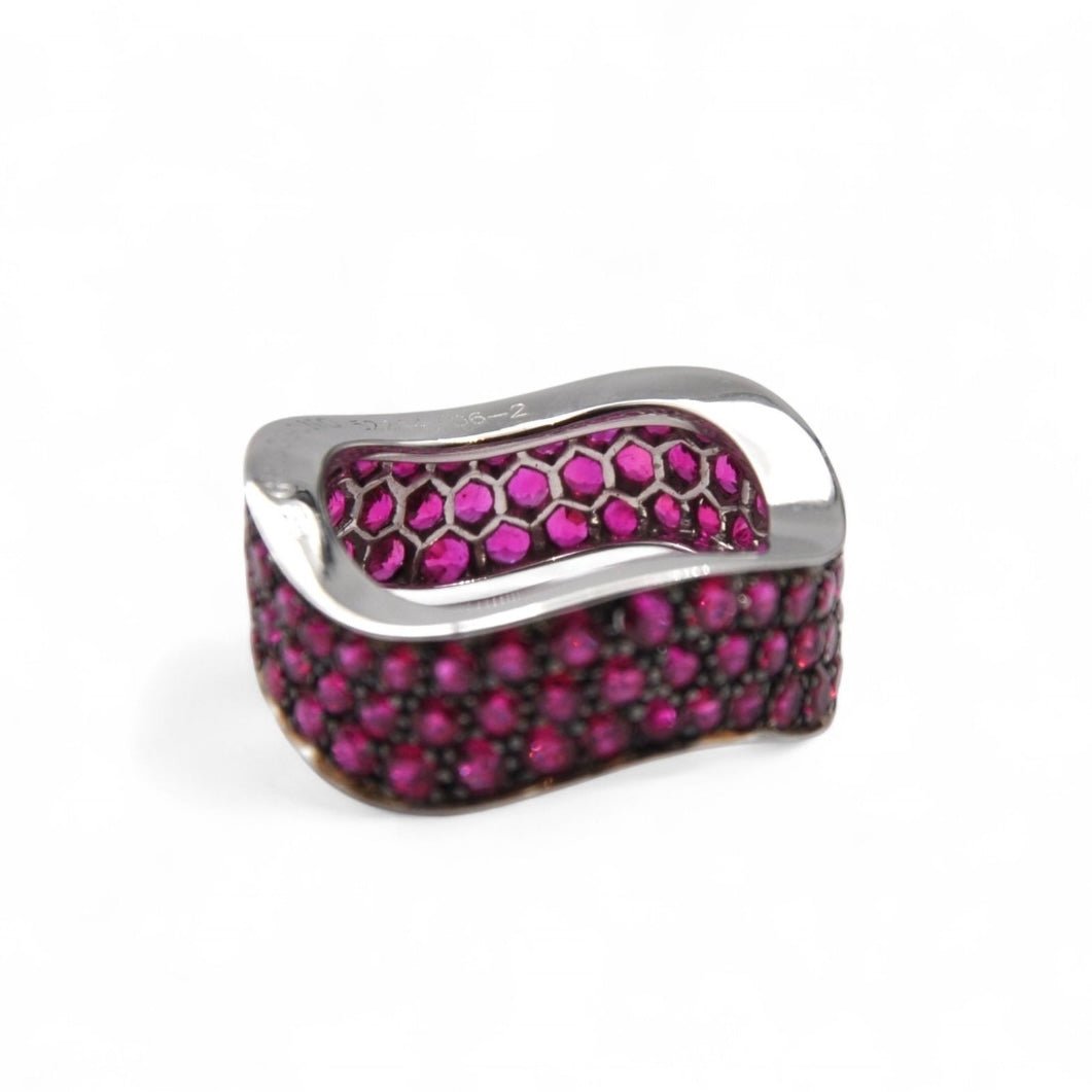 DE GRISOGONO bague bandeau or et rubis. - Maison Eloe