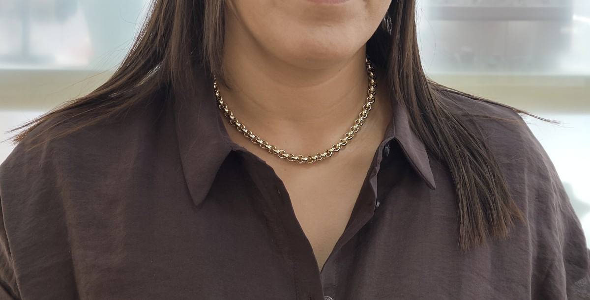 Collier maille jaseron en or jaune