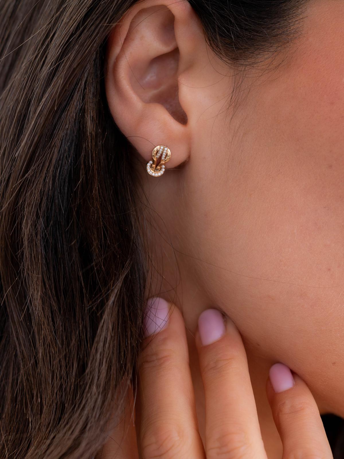 Fred Boucles d'oreilles Puces Chance infinie Or rose Diamant