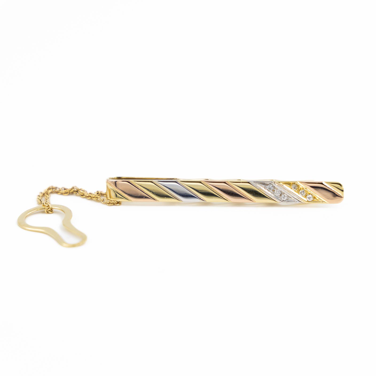 Chimento Accessory Tie Clip Yellow Gold, Rose Gold, White Gold Diamond