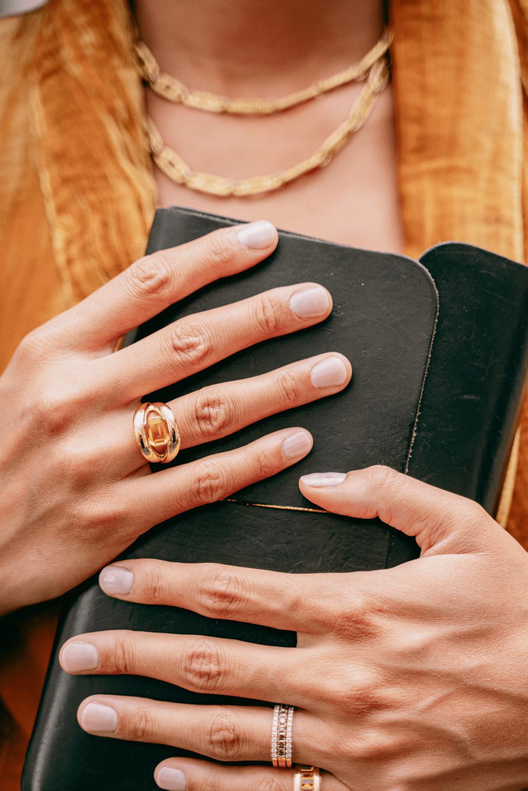 Mauboussin Yellow Gold Citrine Cocktail Ring