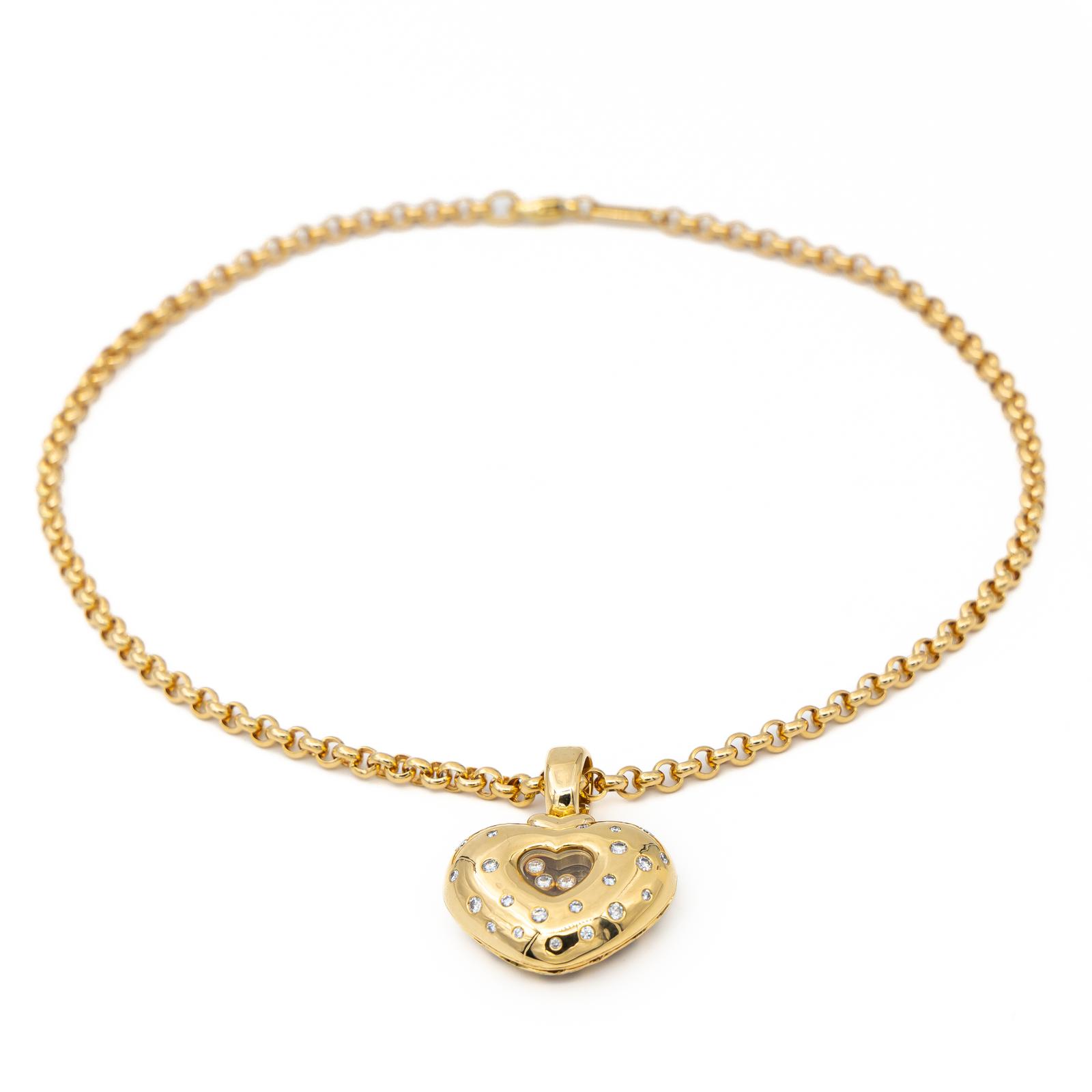 Chopard Happy Diamonds Pendant Necklace Yellow Gold Diamond