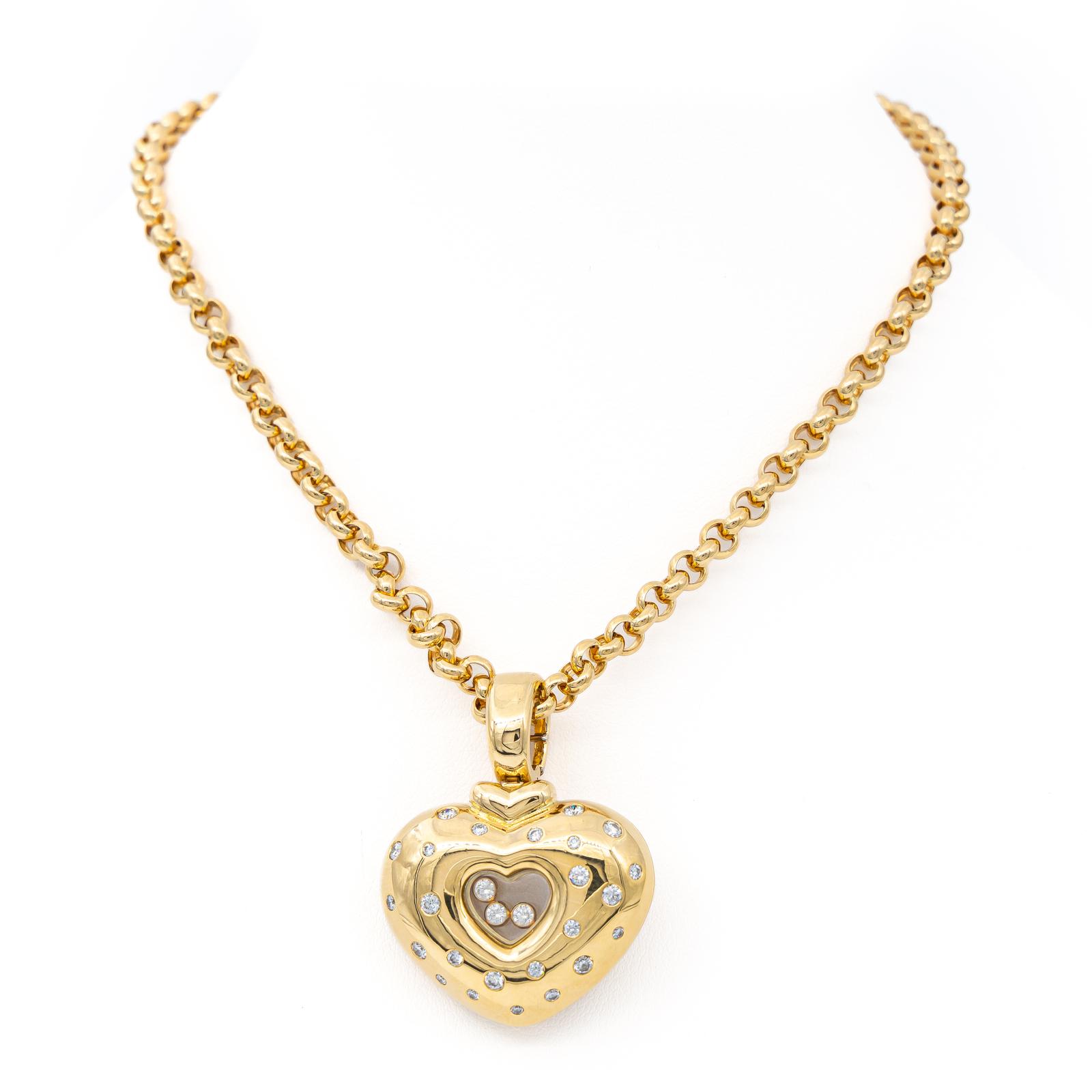 Chopard Happy Diamonds Pendant Necklace Yellow Gold Diamond