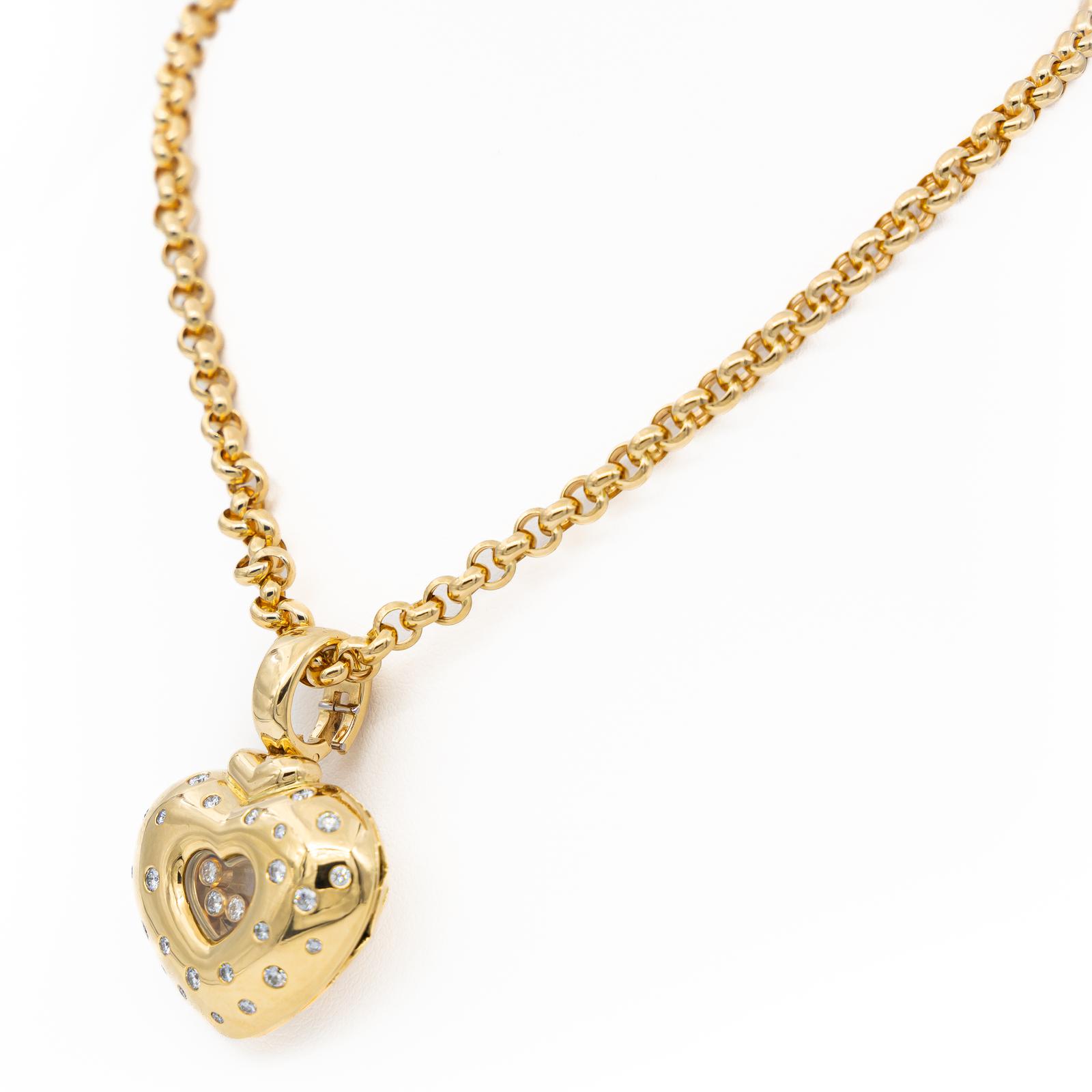 Chopard Happy Diamonds Pendant Necklace Yellow Gold Diamond