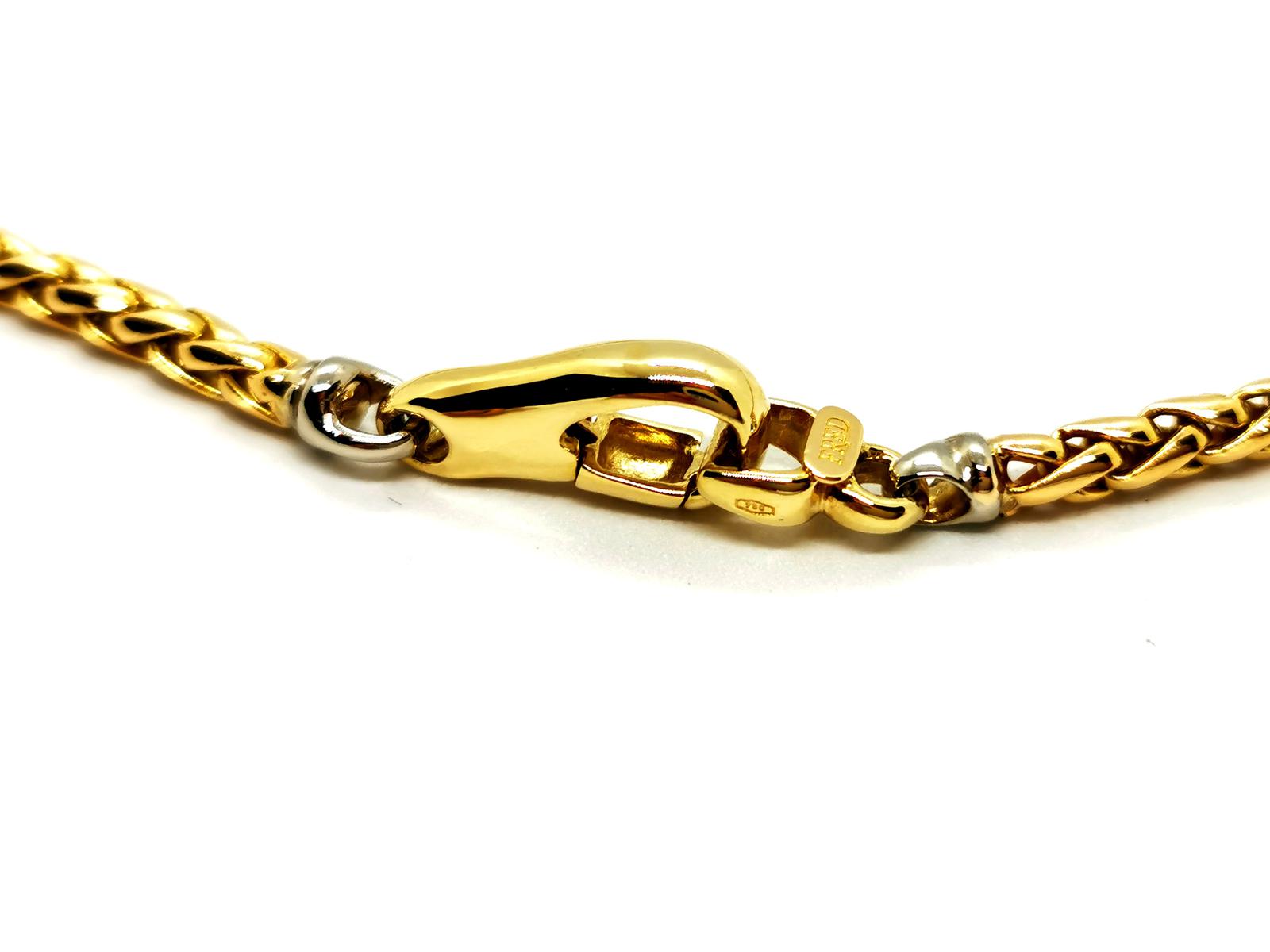 Fred Palm Tree Mesh Necklace Yellow Gold