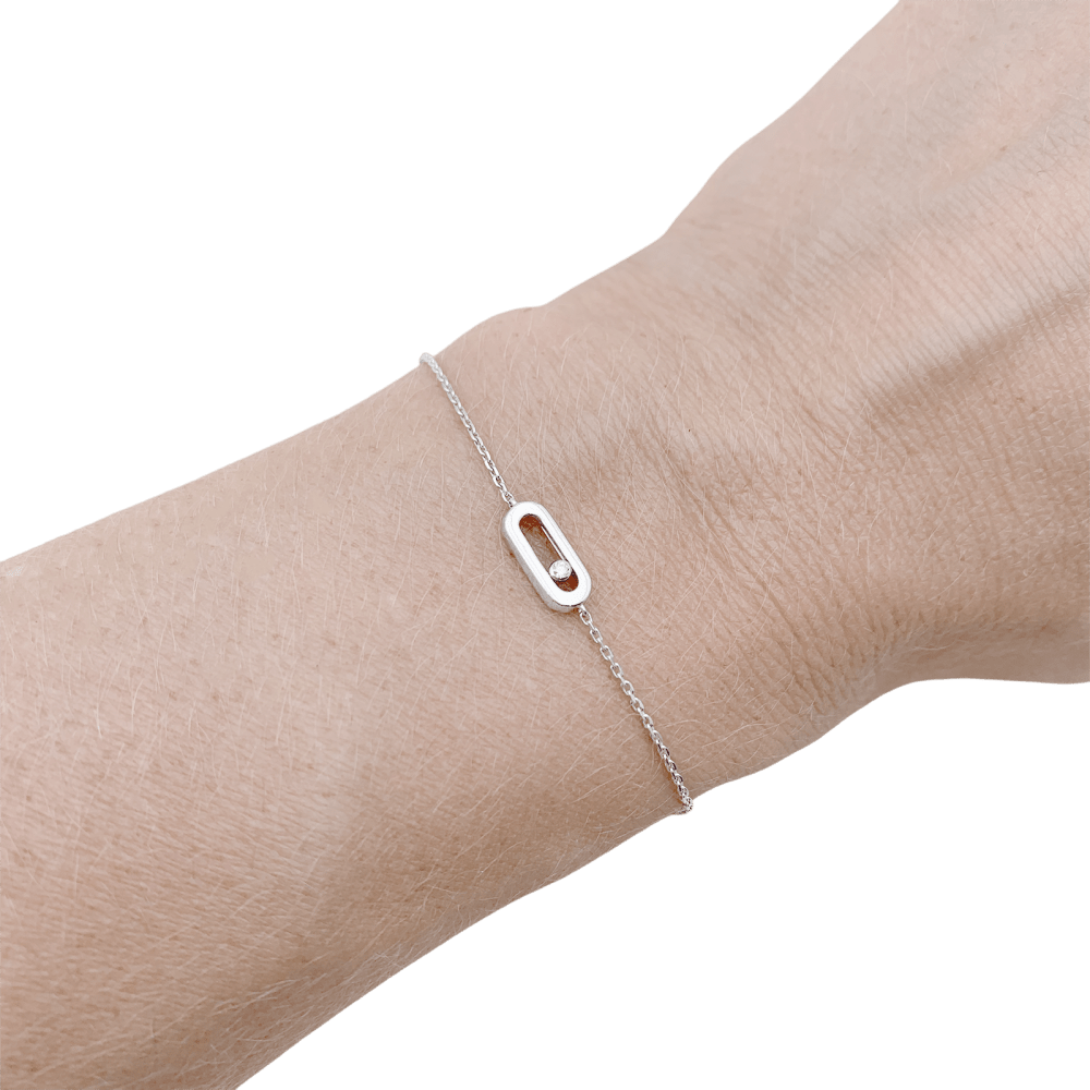 Bracelet Messika, "Move Uno", or blanc, diamant.