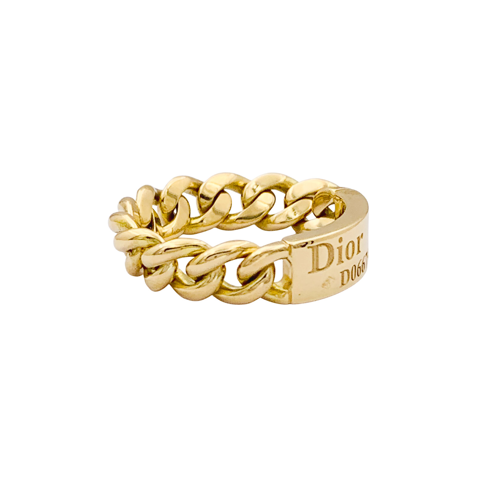 Bague DIOR, "Gourmette" en or jaune.