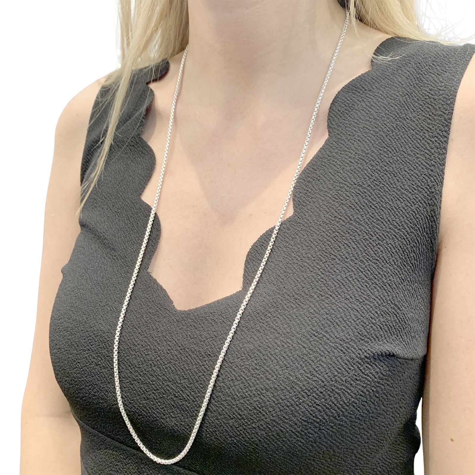 Collier David Yurman, "Box Chain", argent.