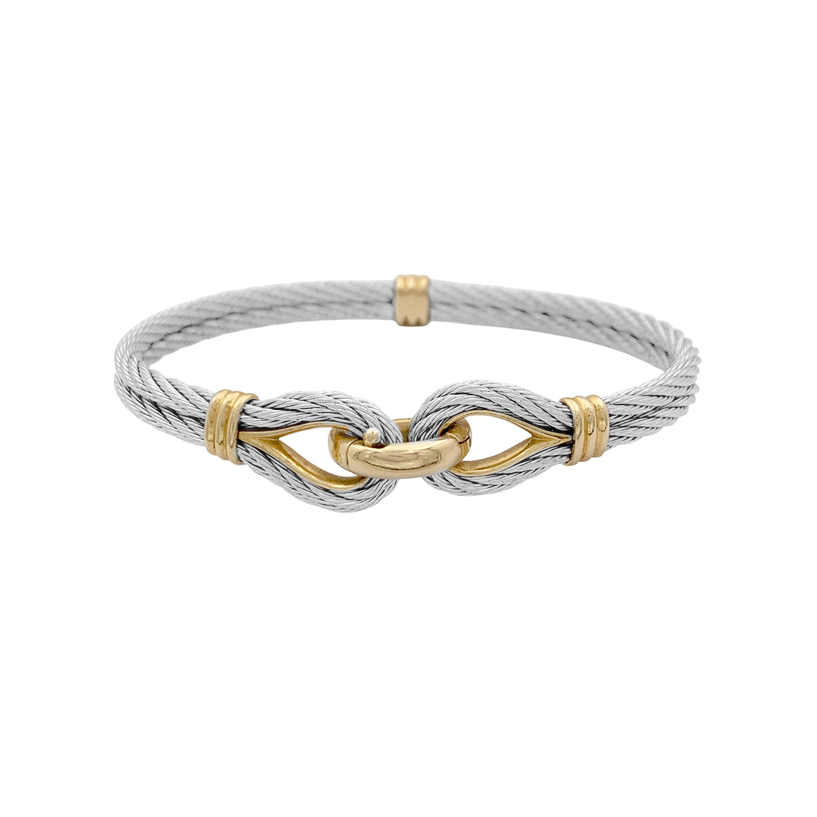 Bracelet vintage Fred, "Force 10", or jaune, acier.