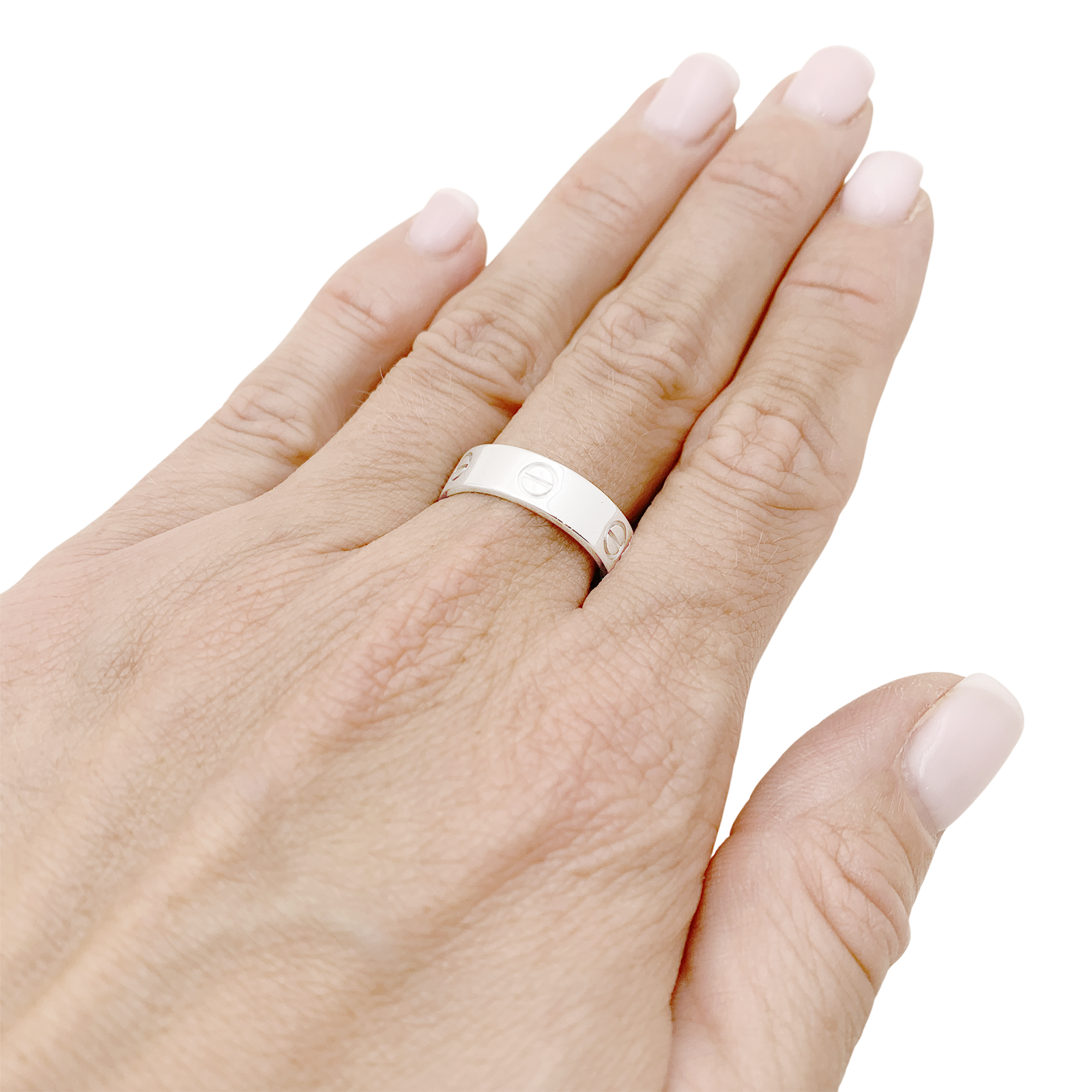 Bague Cartier "Love" or blanc.