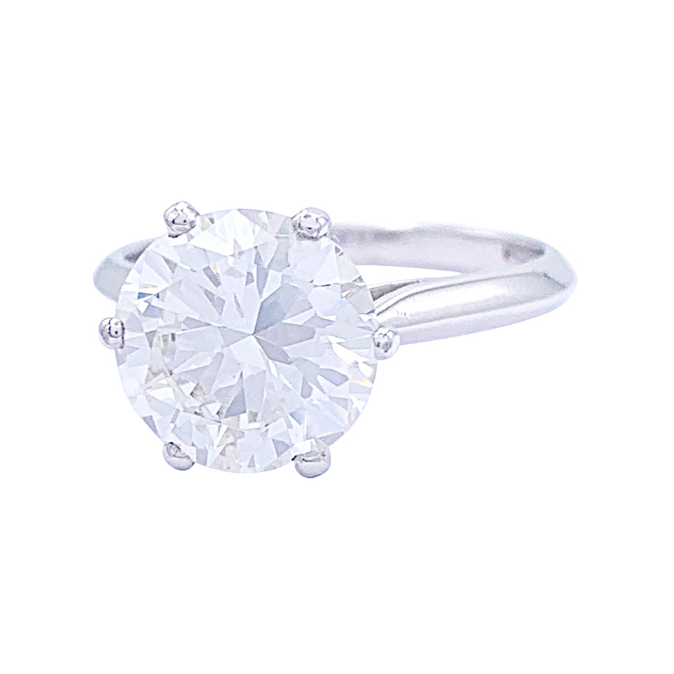Solitaire platine, or blanc, diamant 2,30 cts.