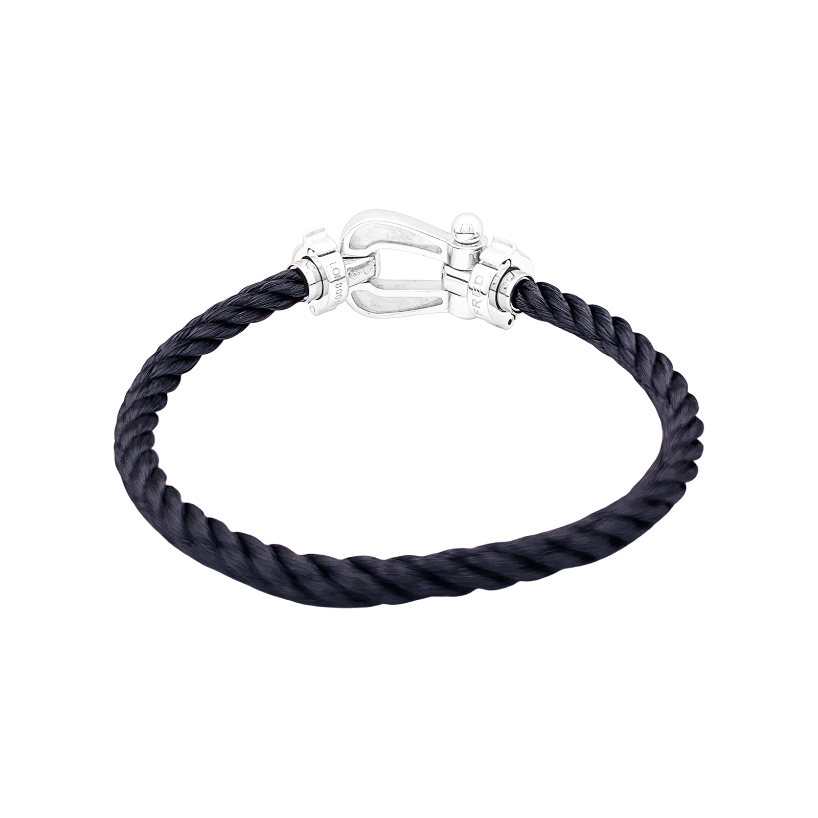 Bracelet Fred, "Force 10" or blanc, diamants.