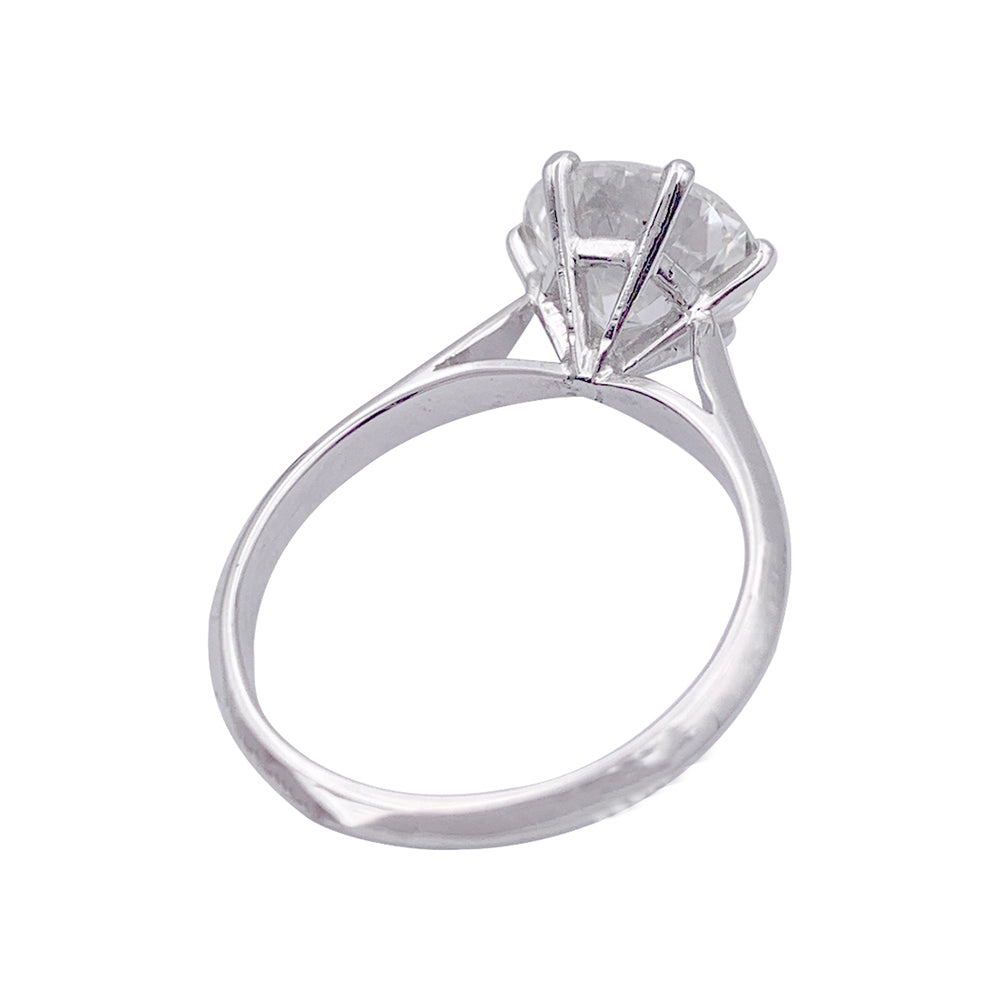 Solitaire platine, or blanc, diamant 2,30 cts.