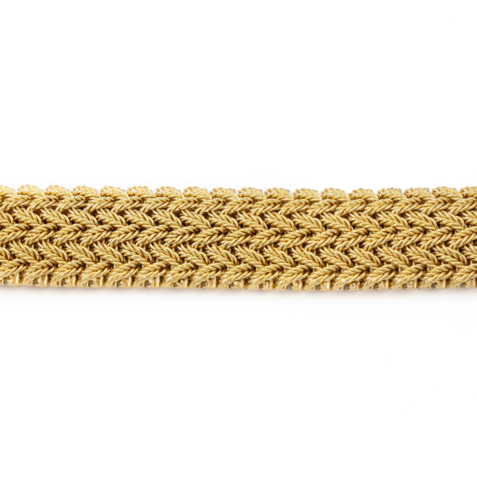 Georges Lenfant Yellow Gold Cuff Bracelet