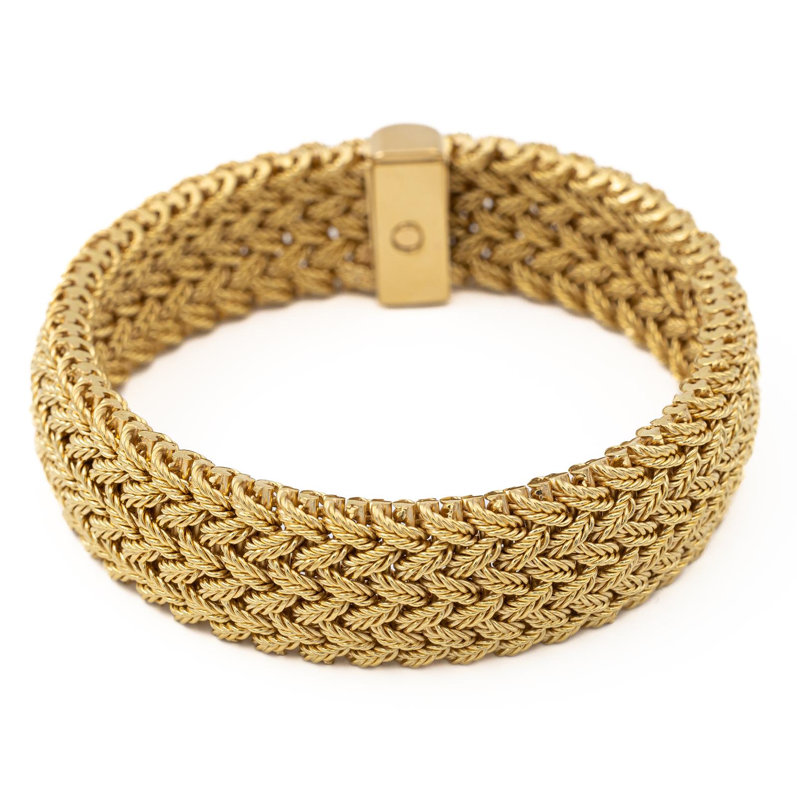Georges Lenfant Yellow Gold Cuff Bracelet