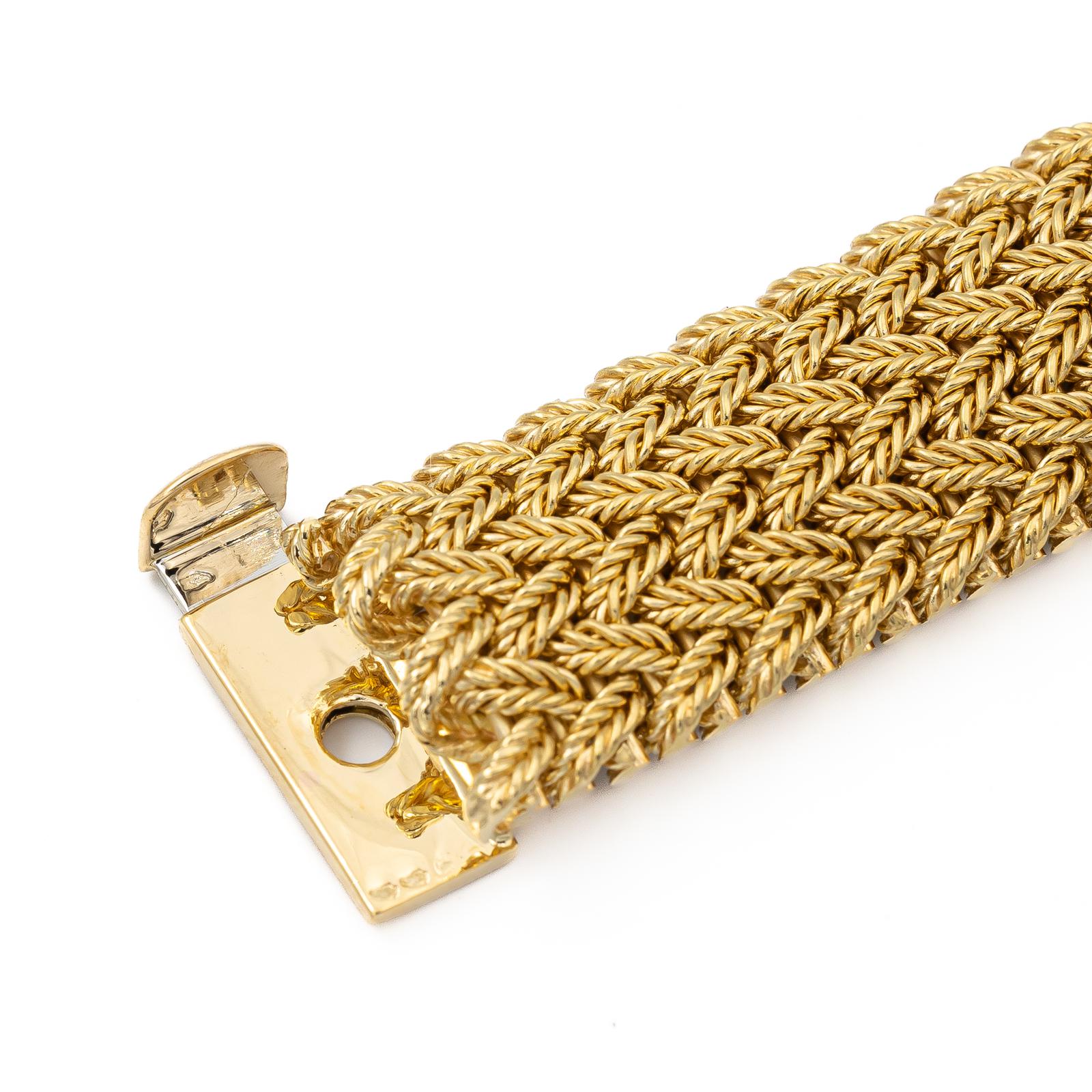 Georges Lenfant Yellow Gold Cuff Bracelet