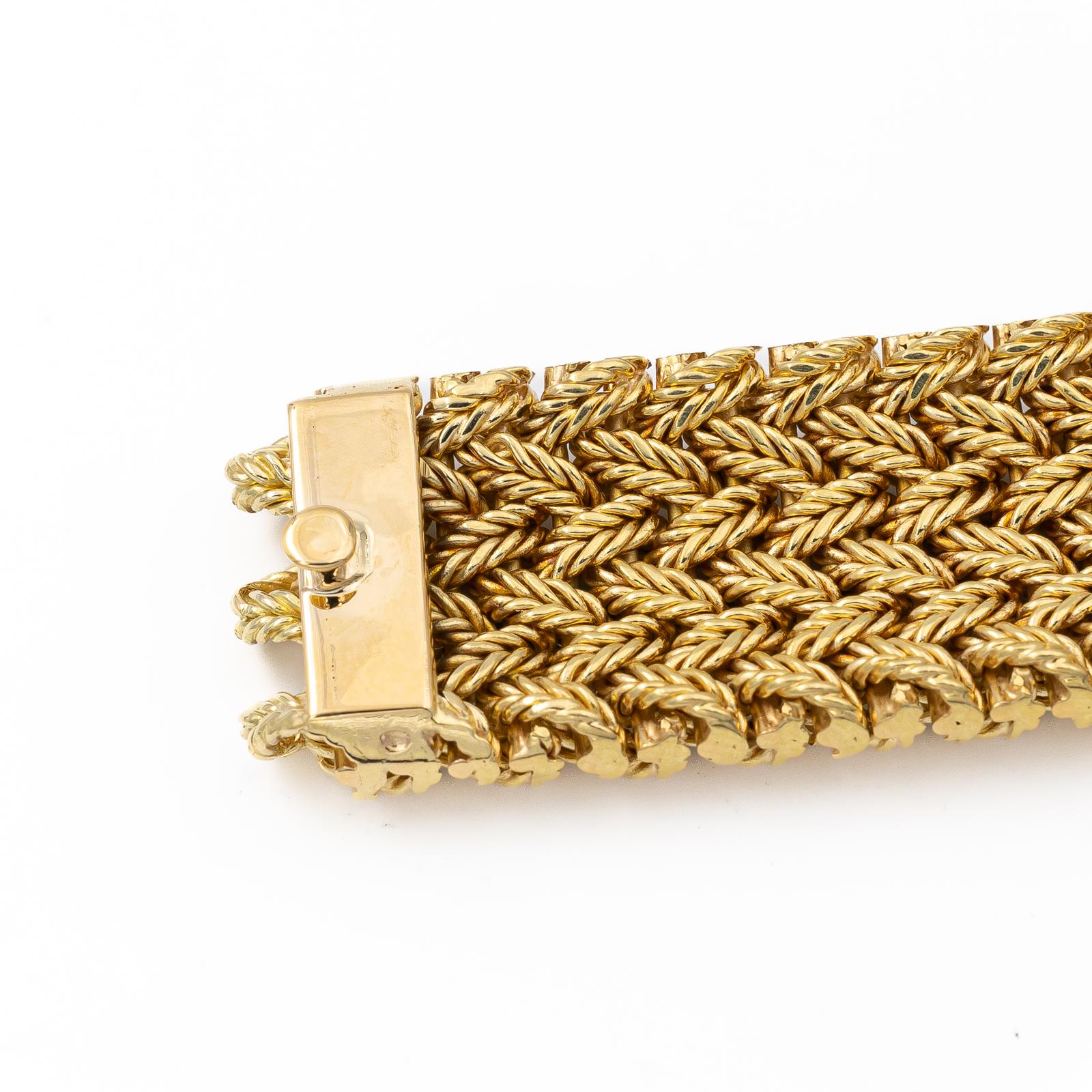 Georges Lenfant Yellow Gold Cuff Bracelet