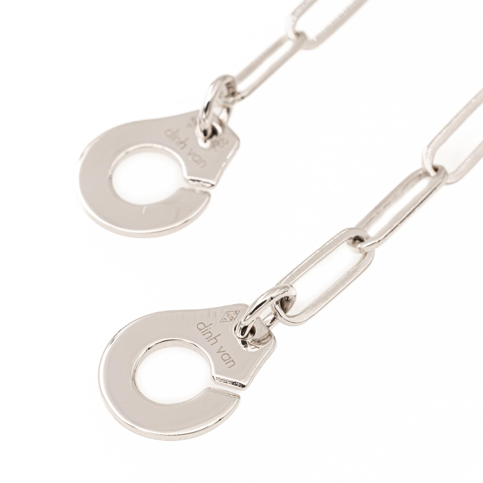 Dinh Van White Gold Handcuff Bracelet
